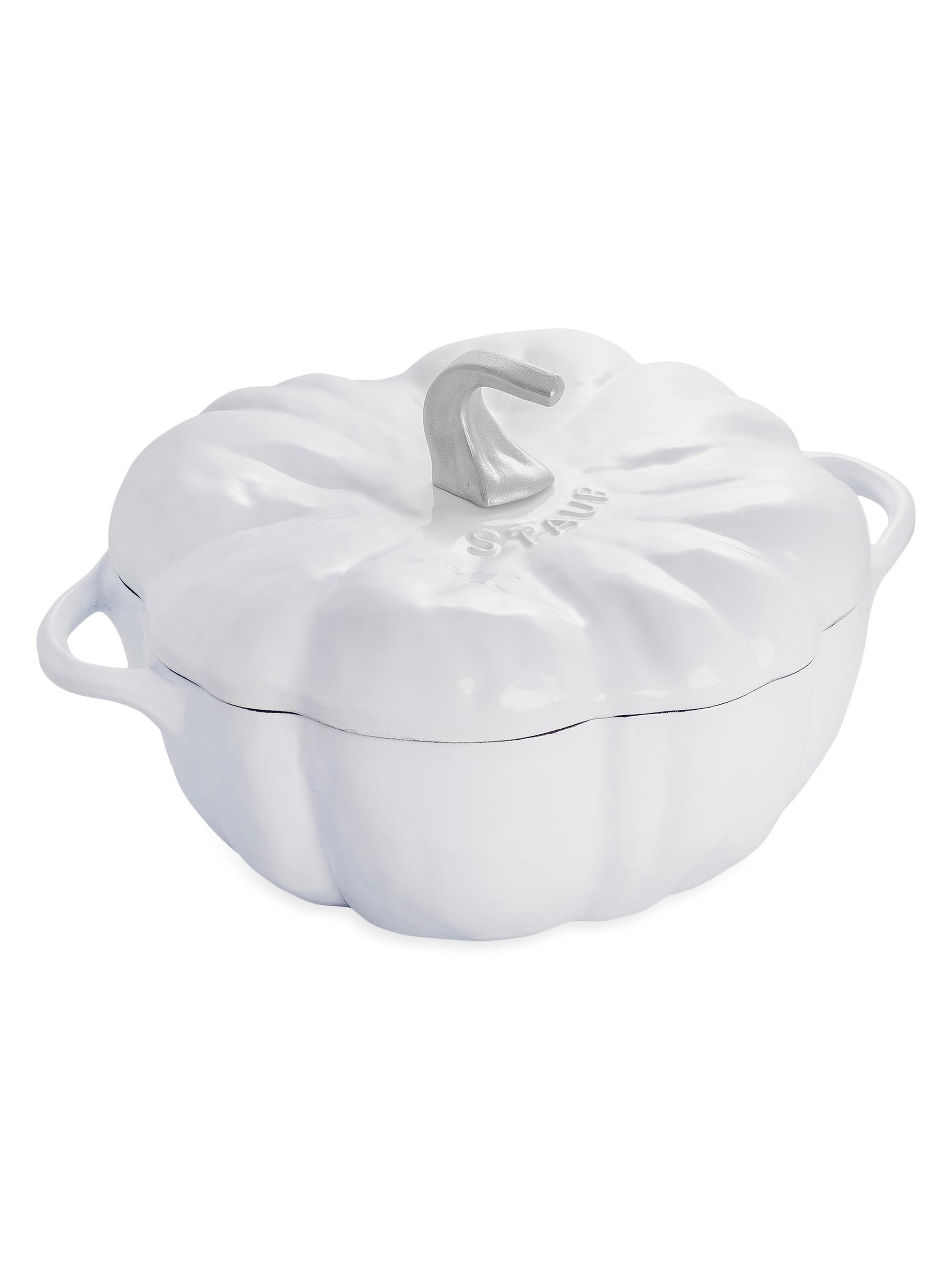 Staub Cast Iron 3.5 Quart Pumpkin Cocotte with Stainless Steel Knob - Basil