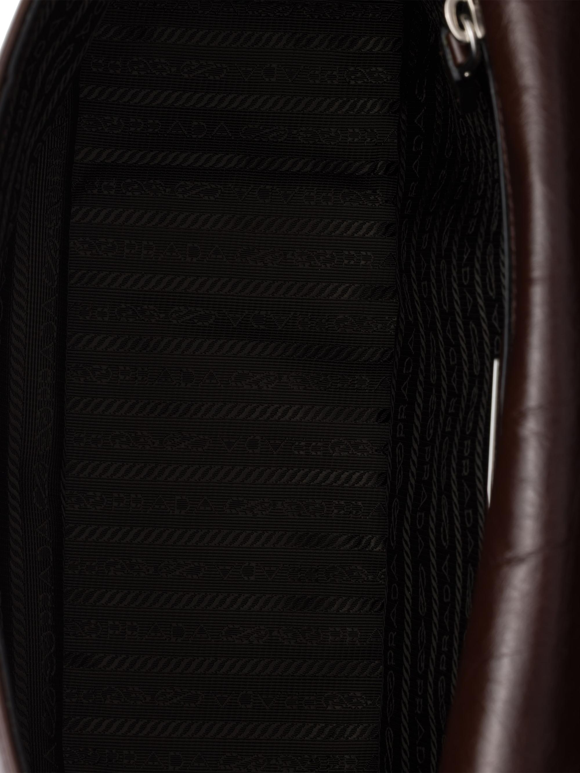 Prada Men's Leather Shoulder Bag - Dark Brown | Thumbnail 6
