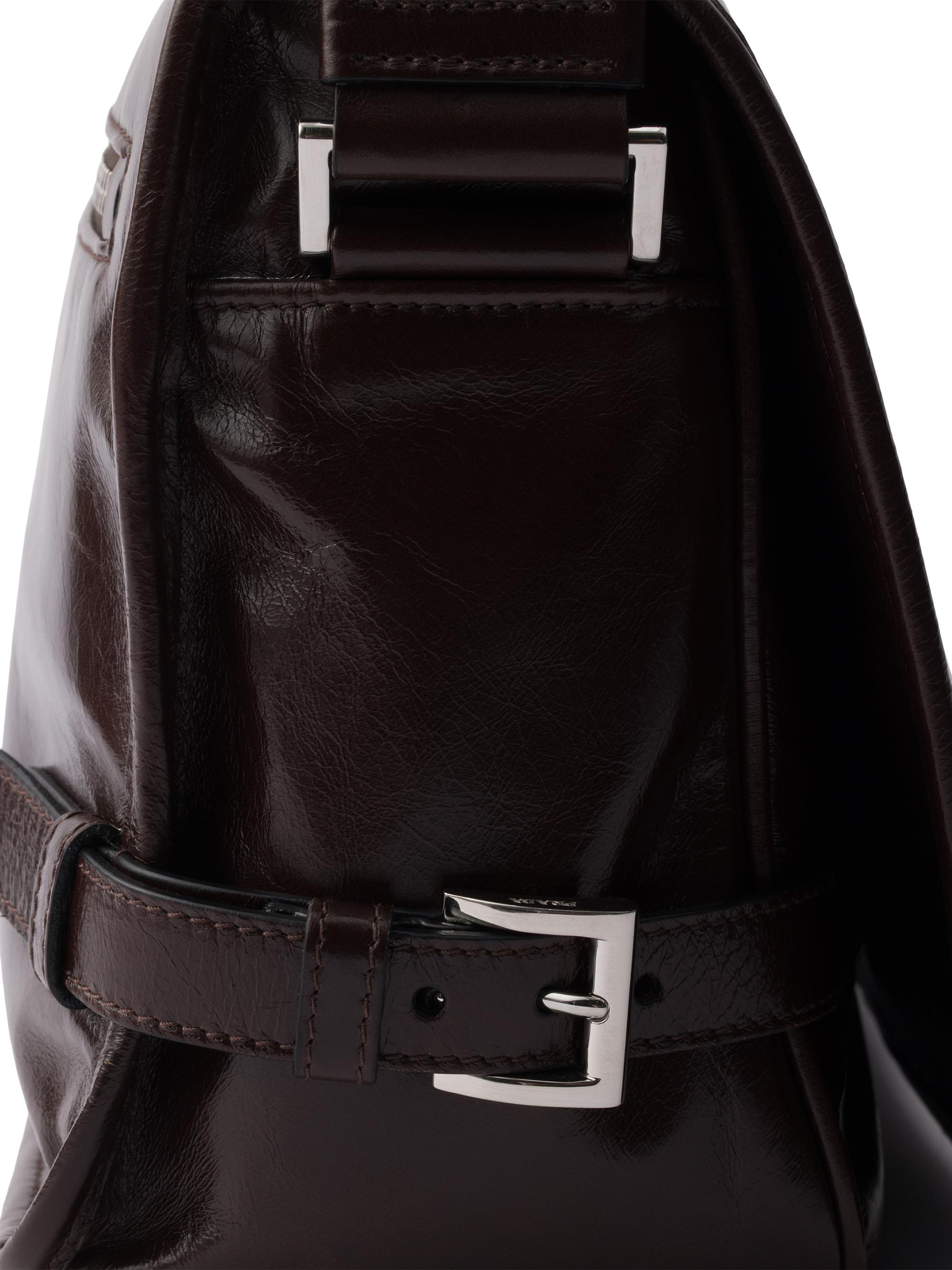 Prada Men's Leather Shoulder Bag - Dark Brown | Thumbnail 7