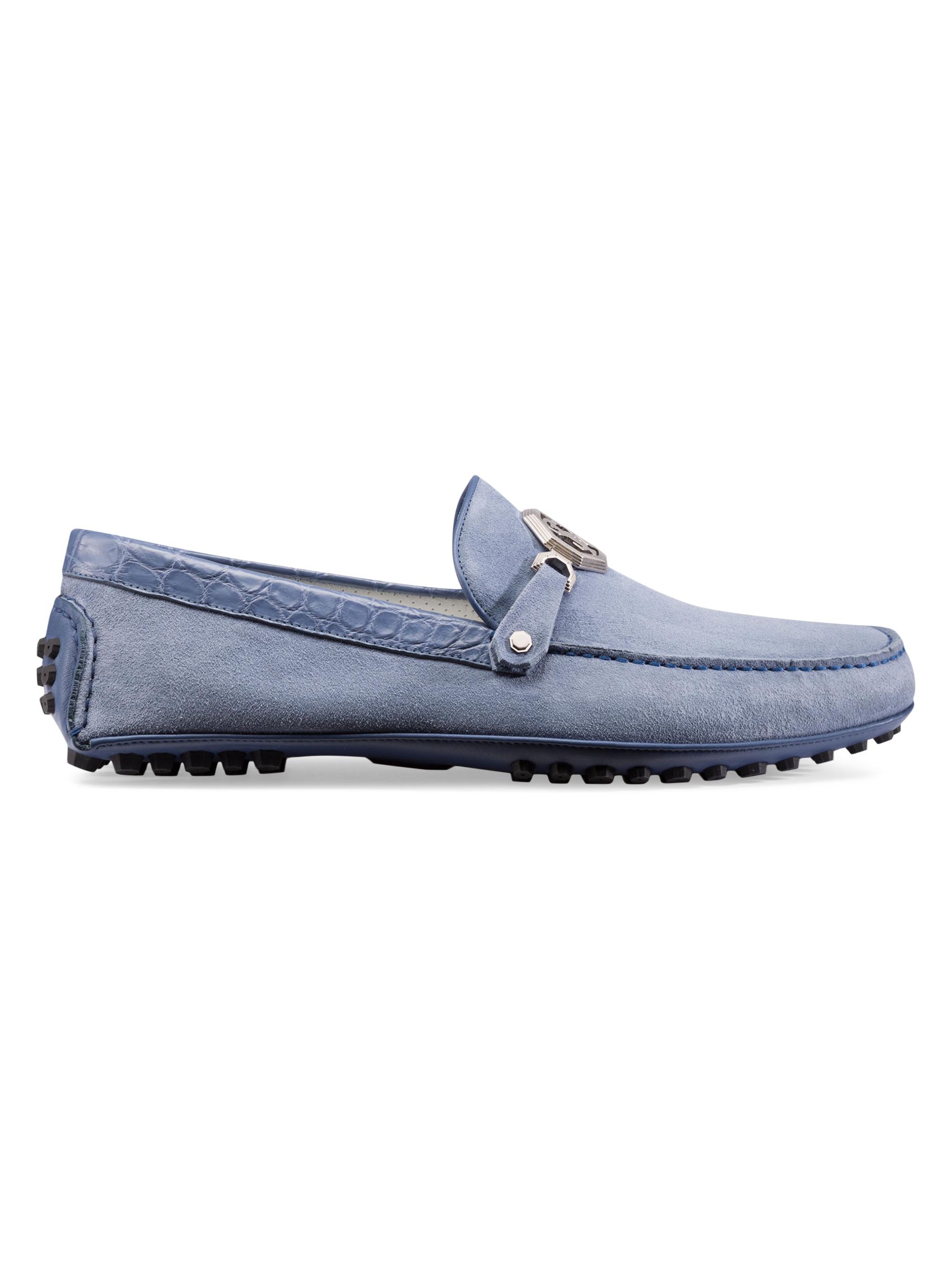 Stefano Ricci Men's Driving Shoes - Light Blue