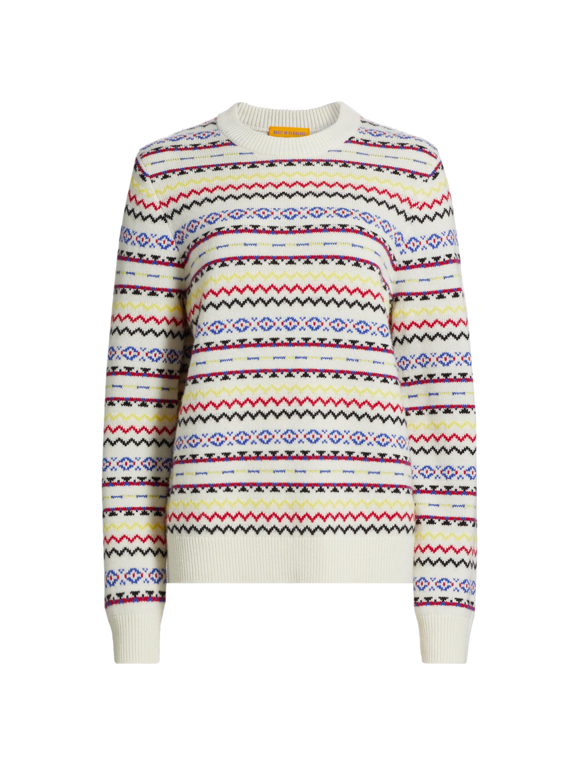 Guest in Residence Women's Lodge Cashmere & Wool Sweater - Cream Combo