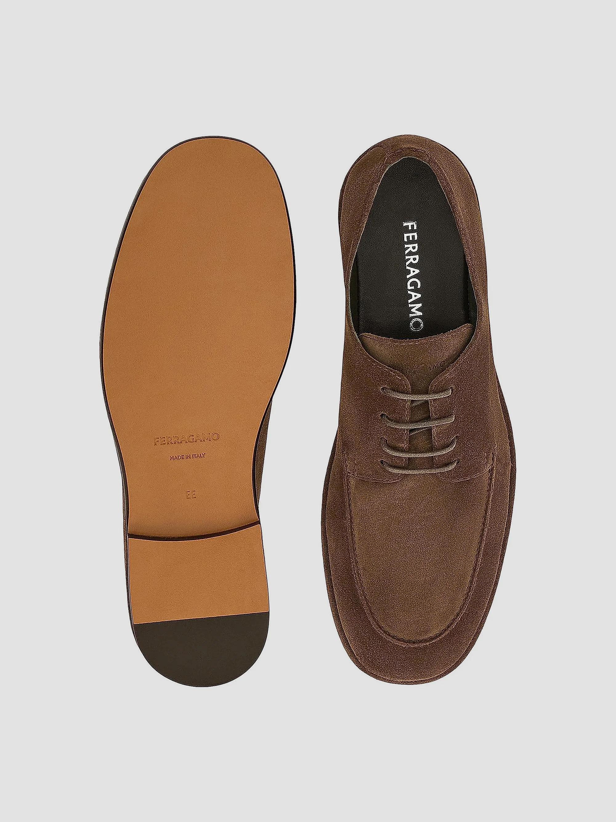 Ferragamo Brown Suede Lace-Up Casual Dress Shoes Ferragamo Suede Oxfords | 11.5 - Lucky Vintage main image 4