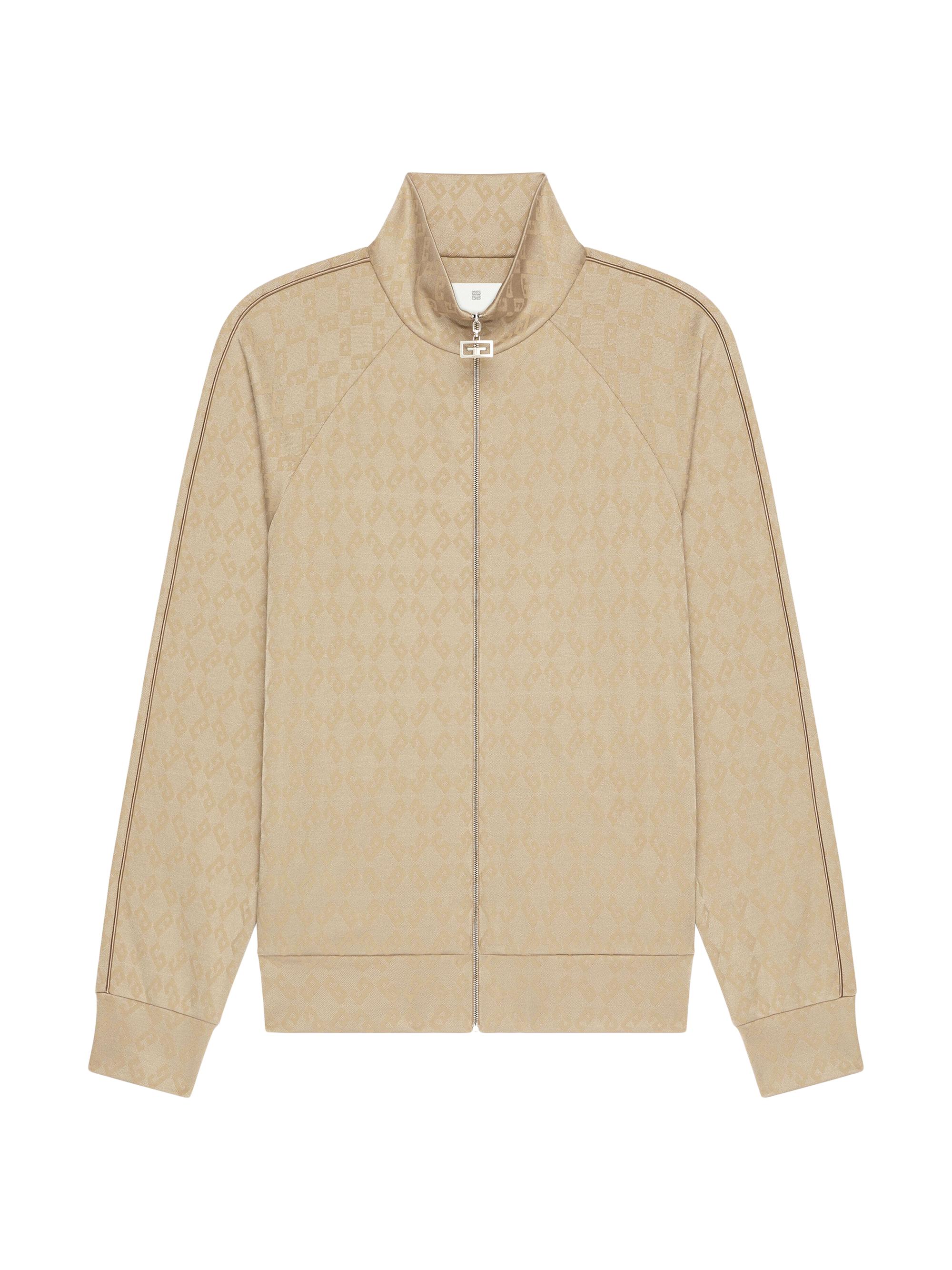 Givenchy Men's Tracksuit Jacket in Shiny Monogram 72 Jacquard - Beige Cappuccino