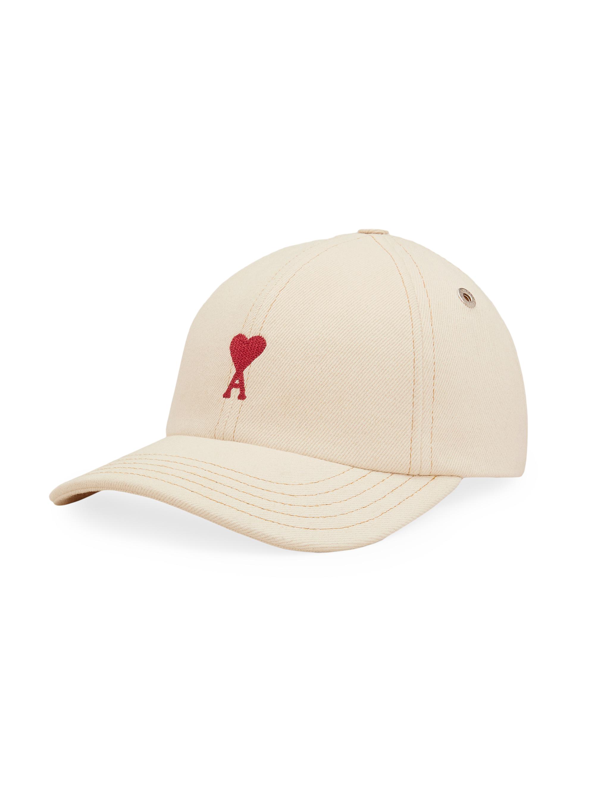 AMI Paris Men's Ami de Coeur Embroidered Baseball Cap - White