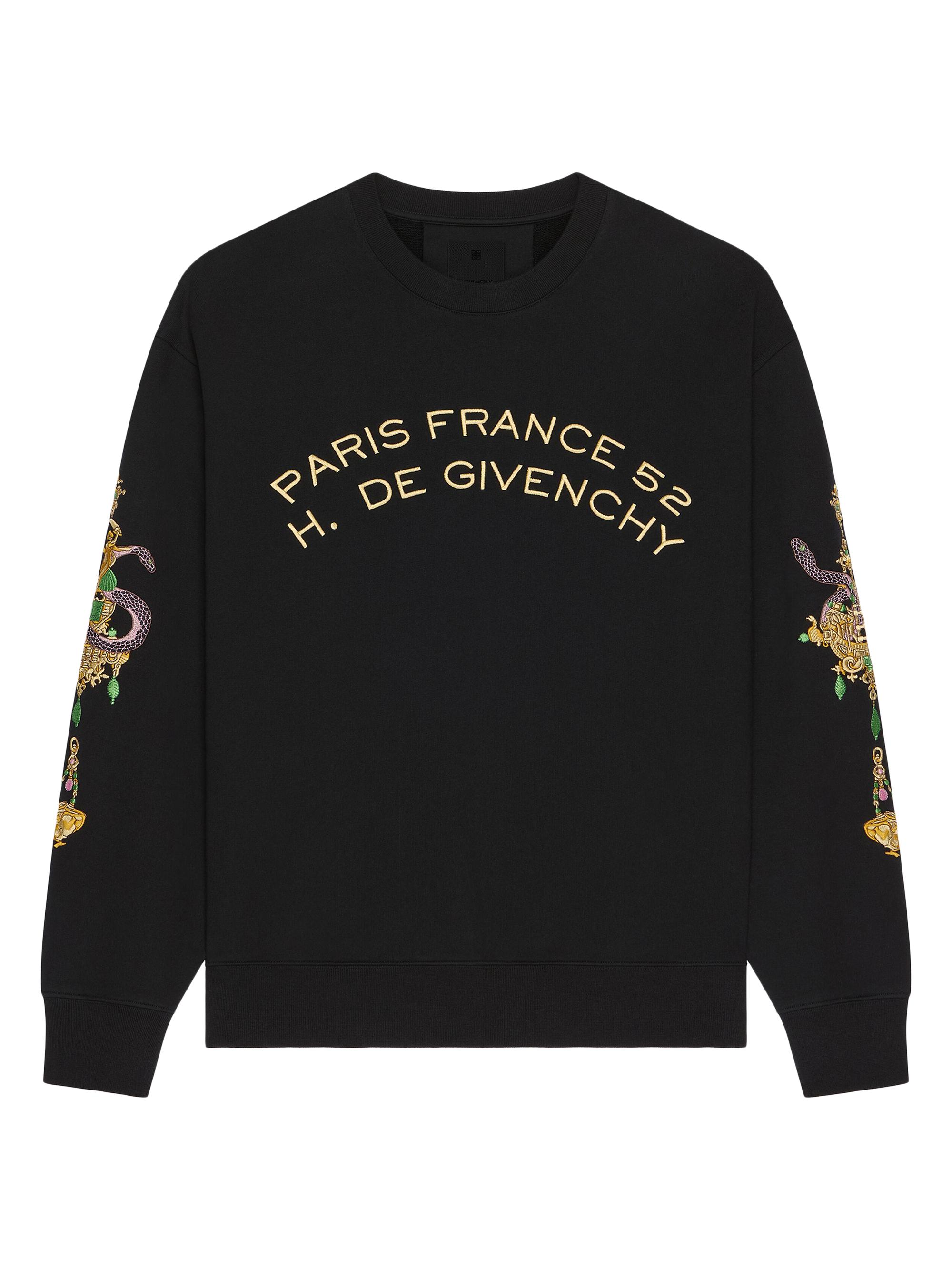 Givenchy Men's Sweatshirt in Fleece with Chandelier and Snake - Black
