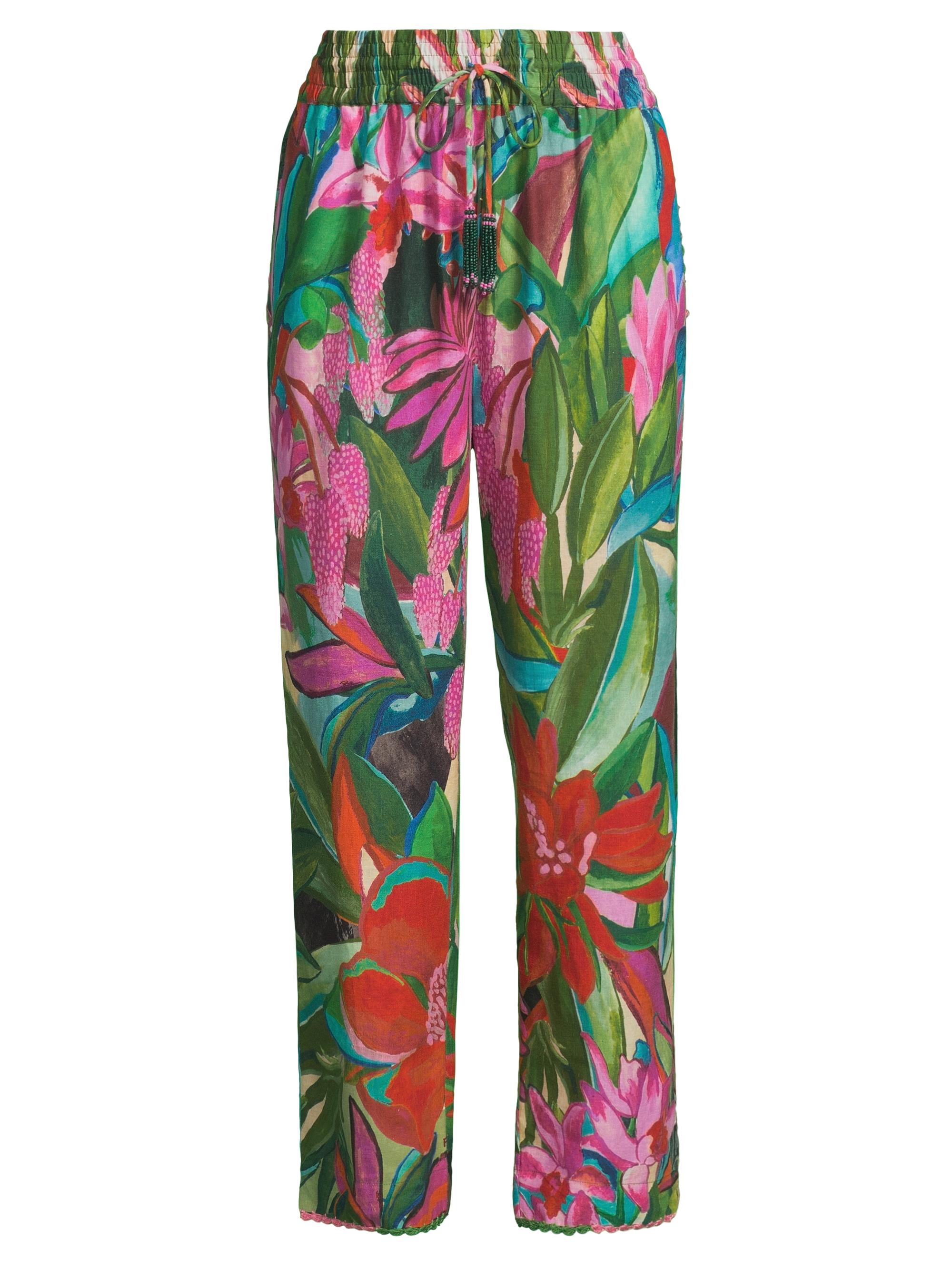 Farm Rio Women's Jardin ce Reve Pants - Green