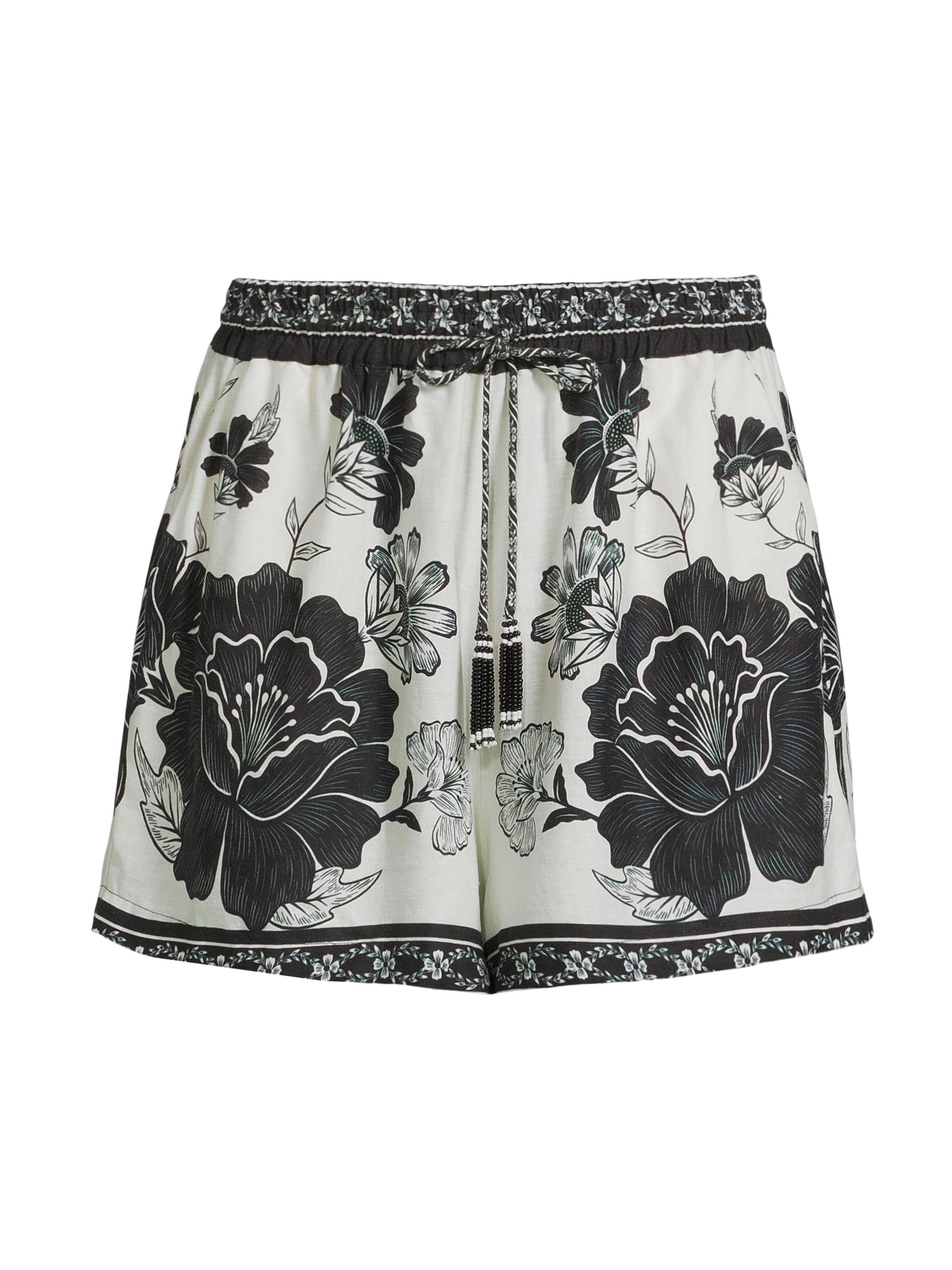 Farm Rio Women's Flower Leopards Cover-Up Shorts - Black