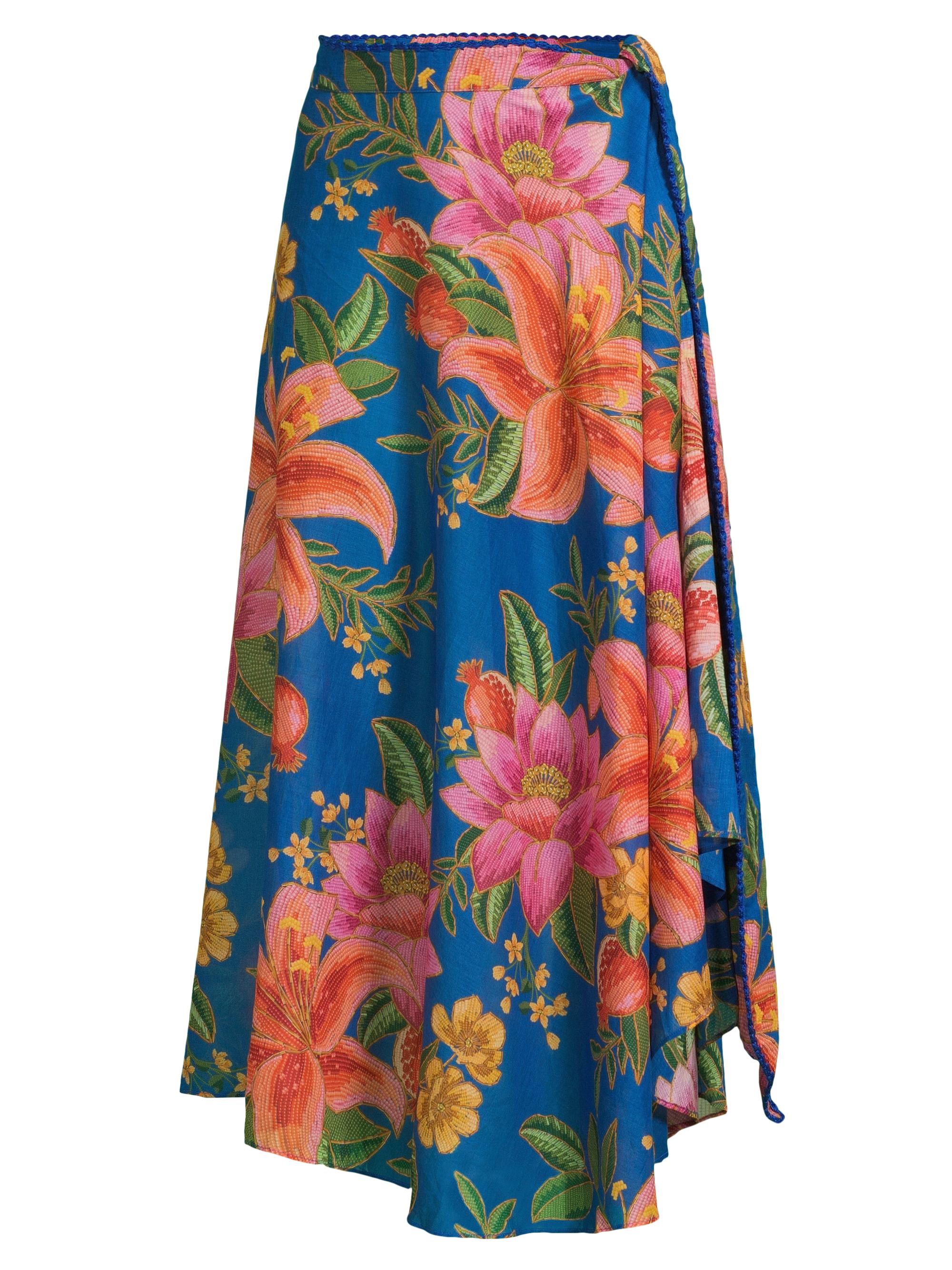 Farm Rio Women's Summer Fruit Cover-Up Midi-Skirt - Blue