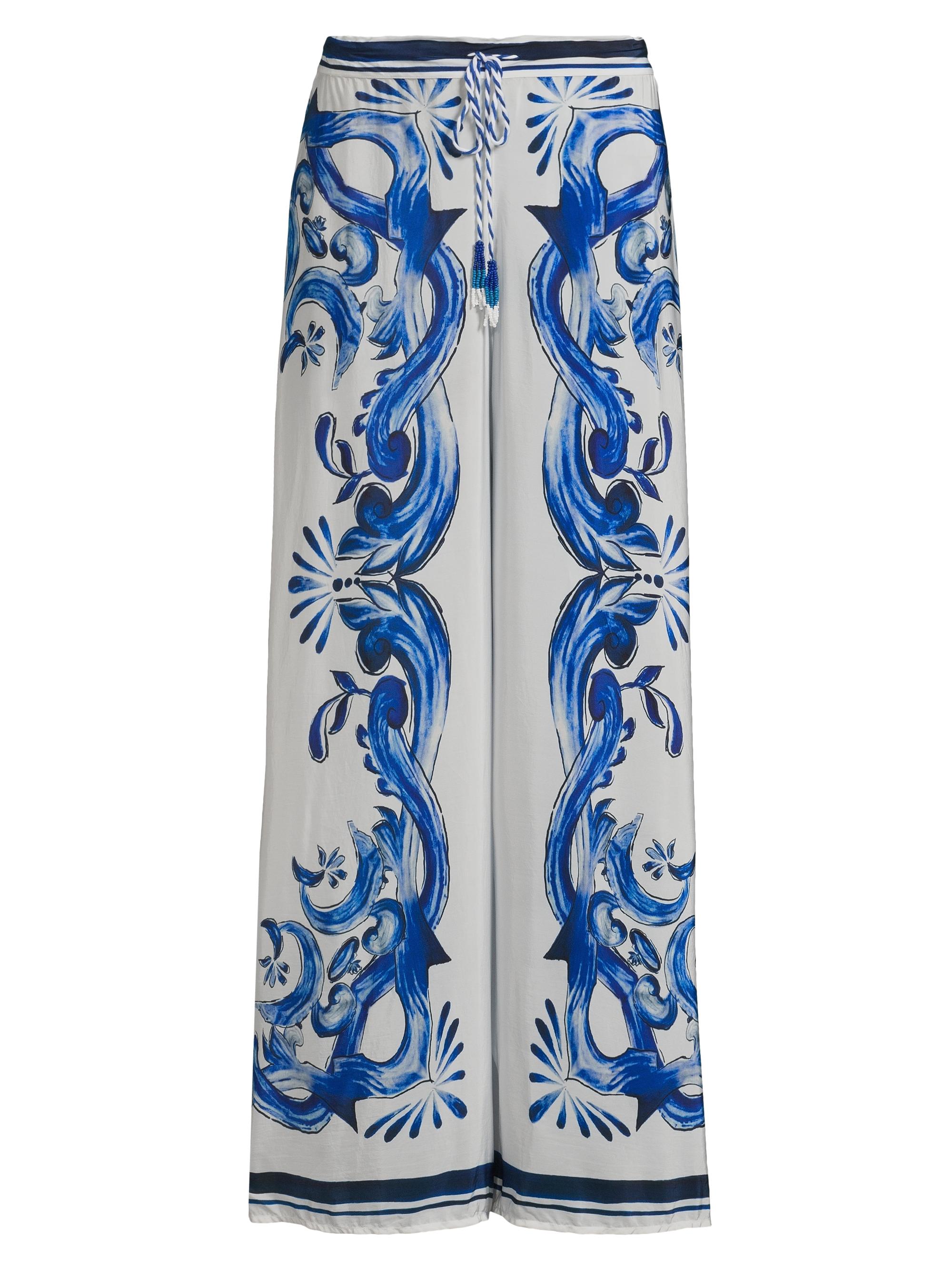 Farm Rio Women's Garden Tiles Cover-Up Pants - Off White