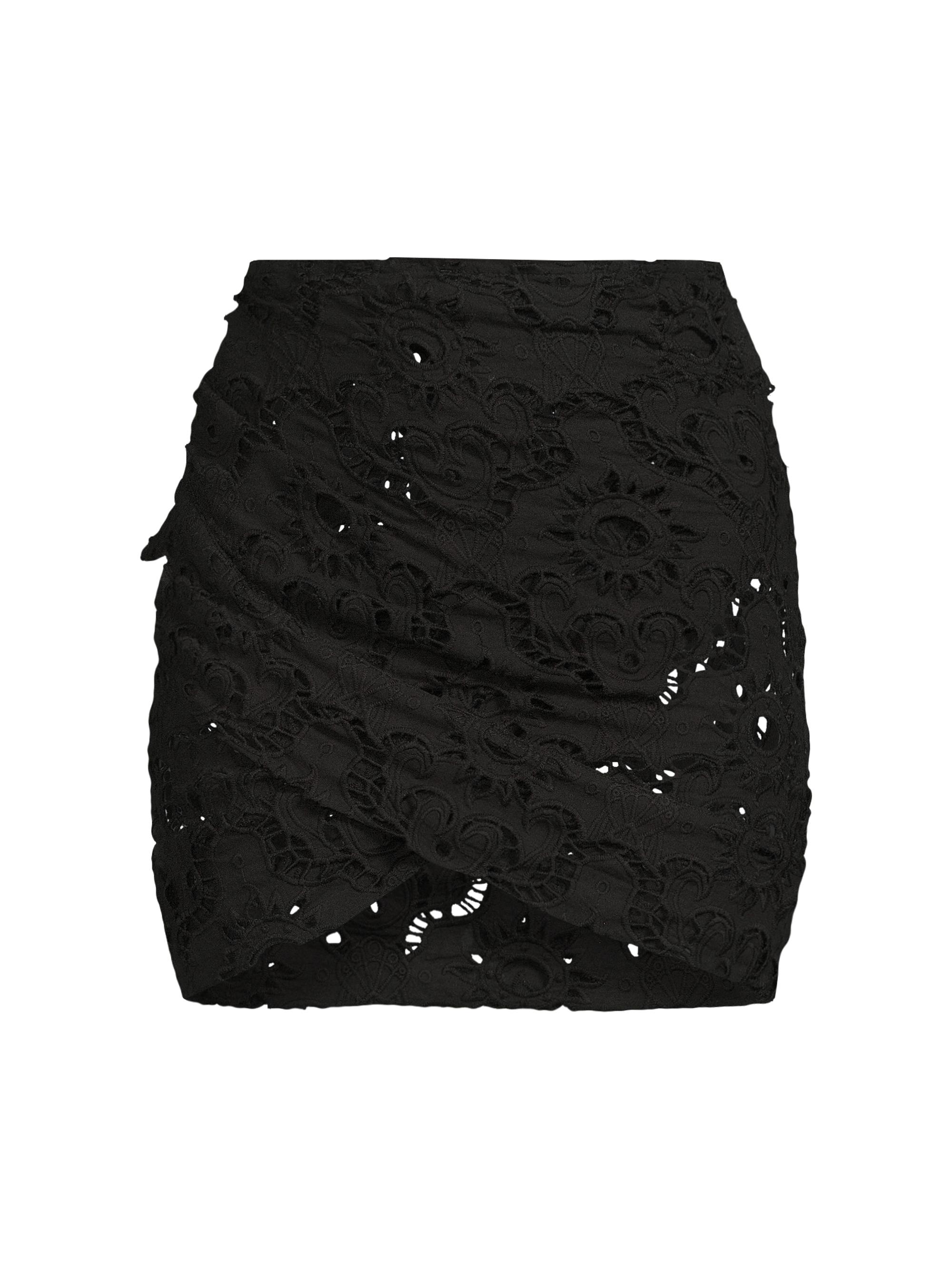 Farm Rio Women's Sun Eyelet Cover-Up Miniskirt - Black