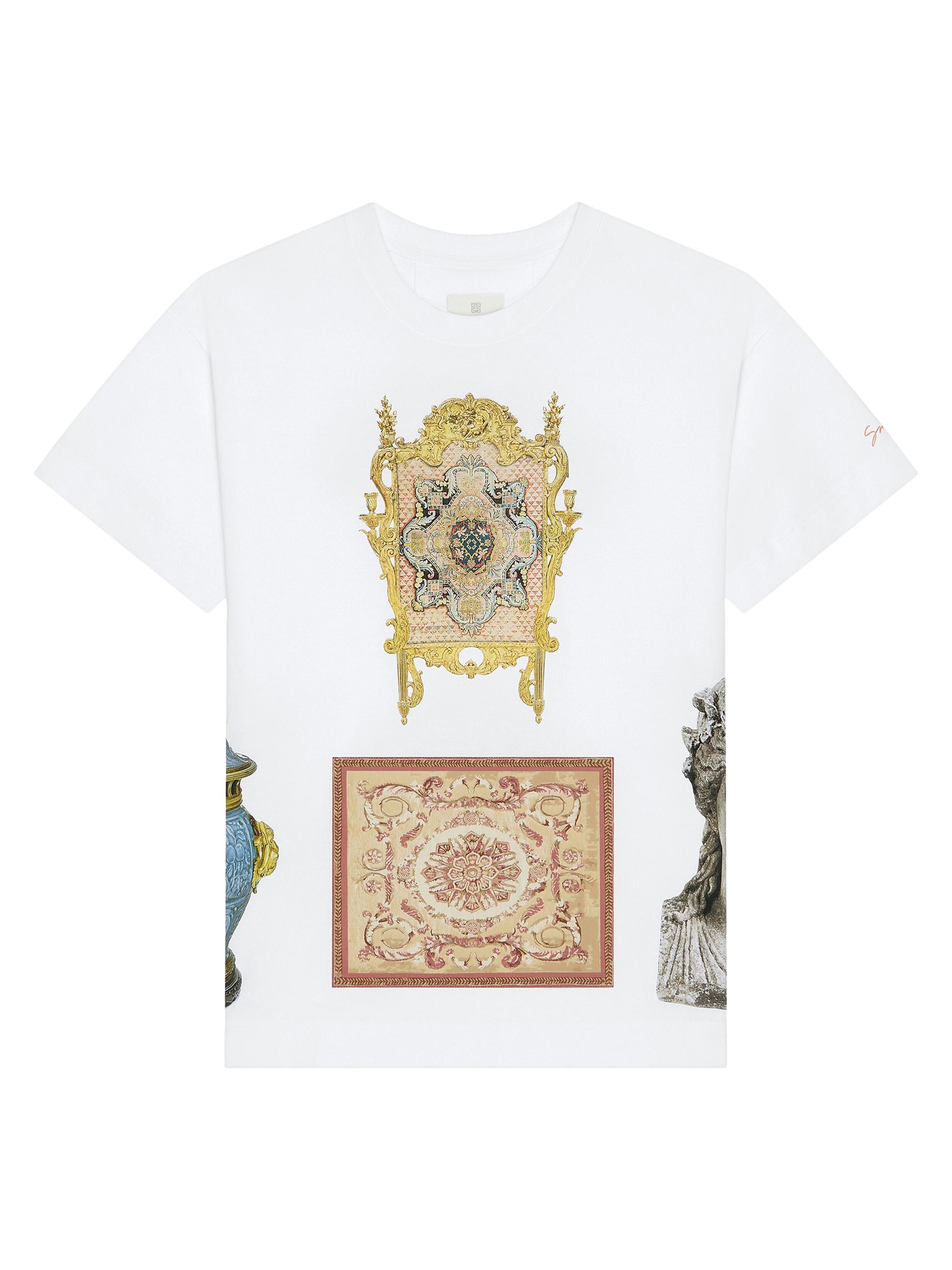 Givenchy Men's T-Shirt in Cotton with Hubert Objects Print - White