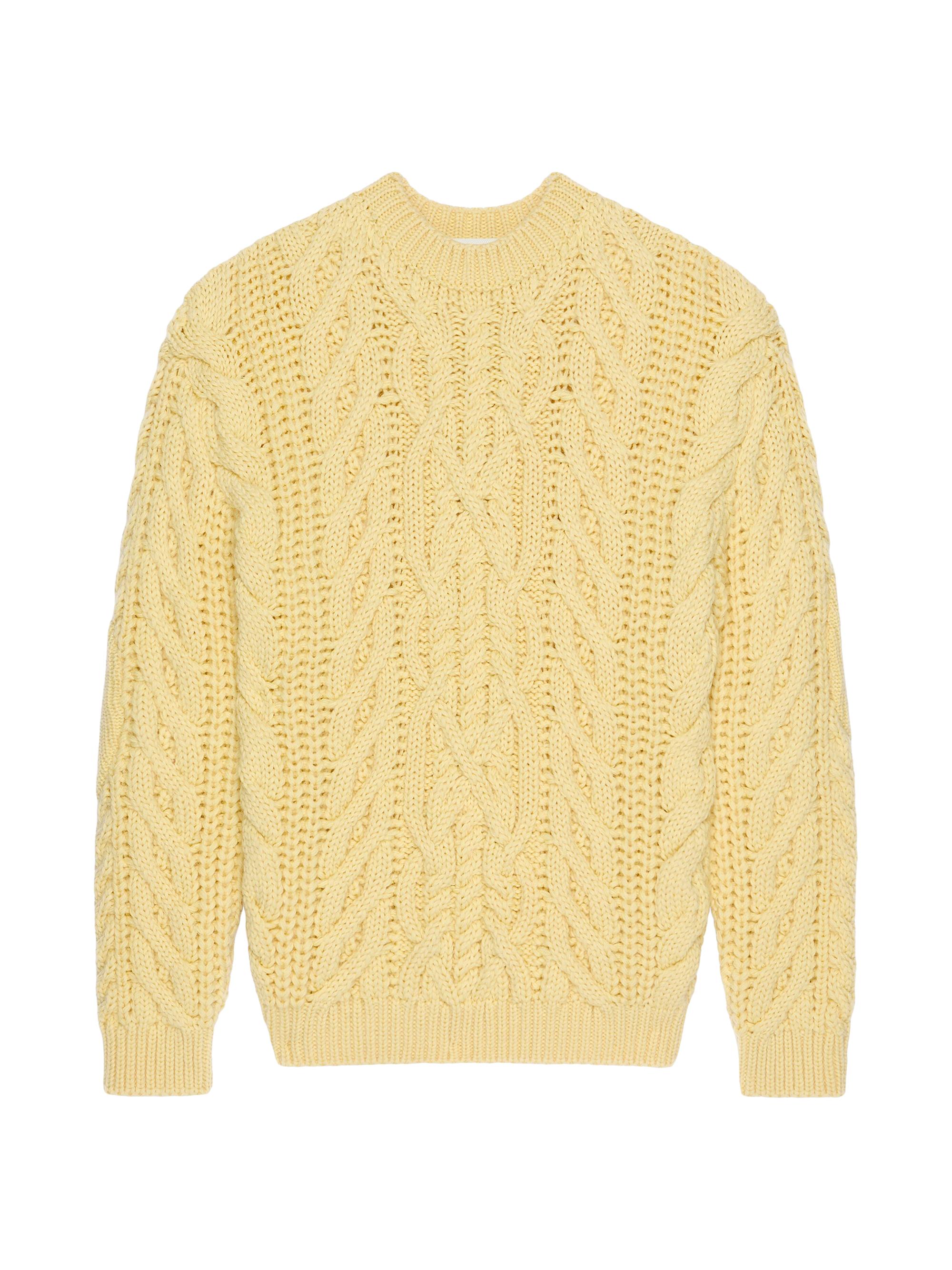 Givenchy Women's Oversized Sweater in Cable-Knit - Pale Yellow