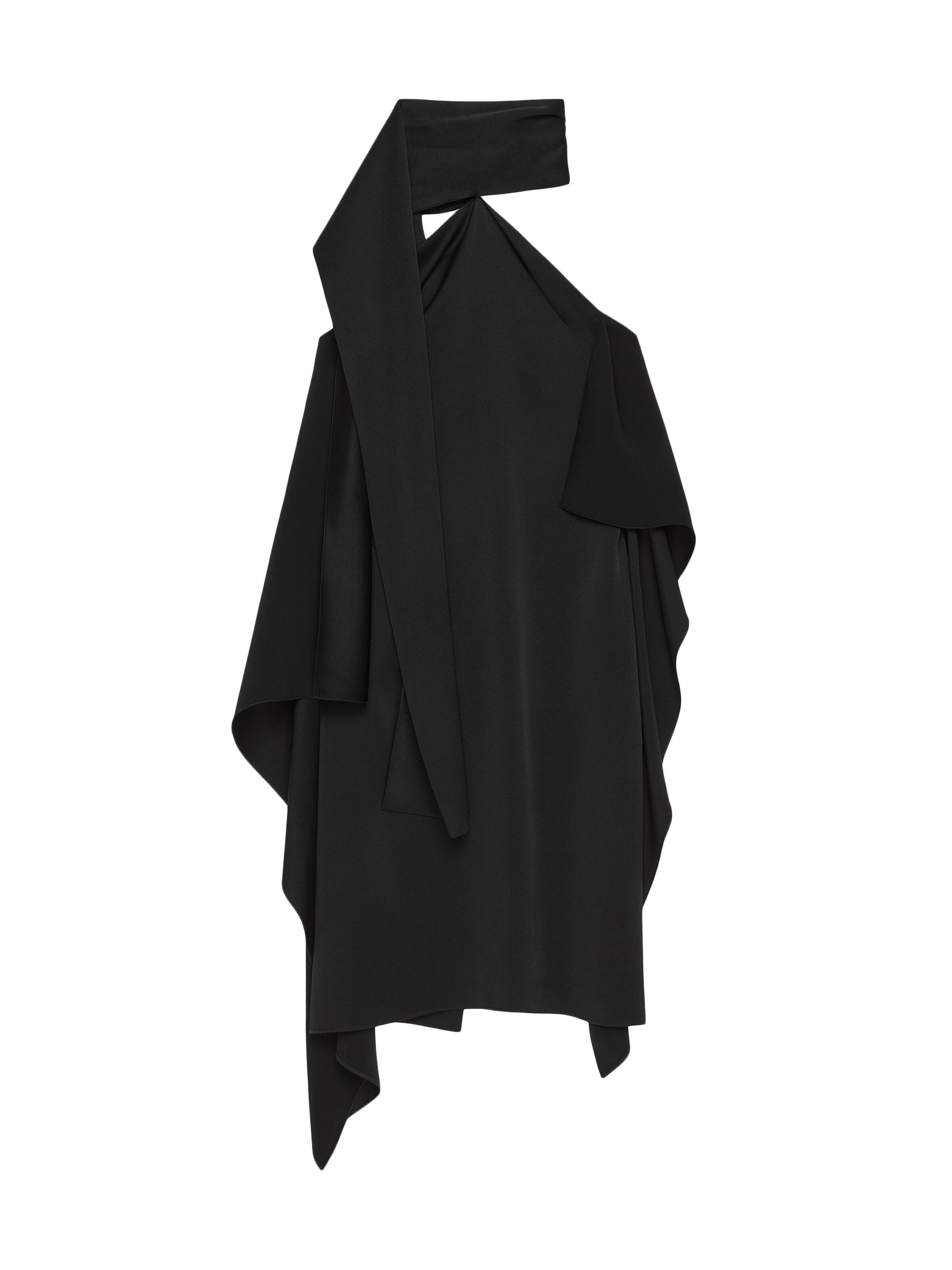 Givenchy Women's Scarf Dress in Crepe and Satin - Black