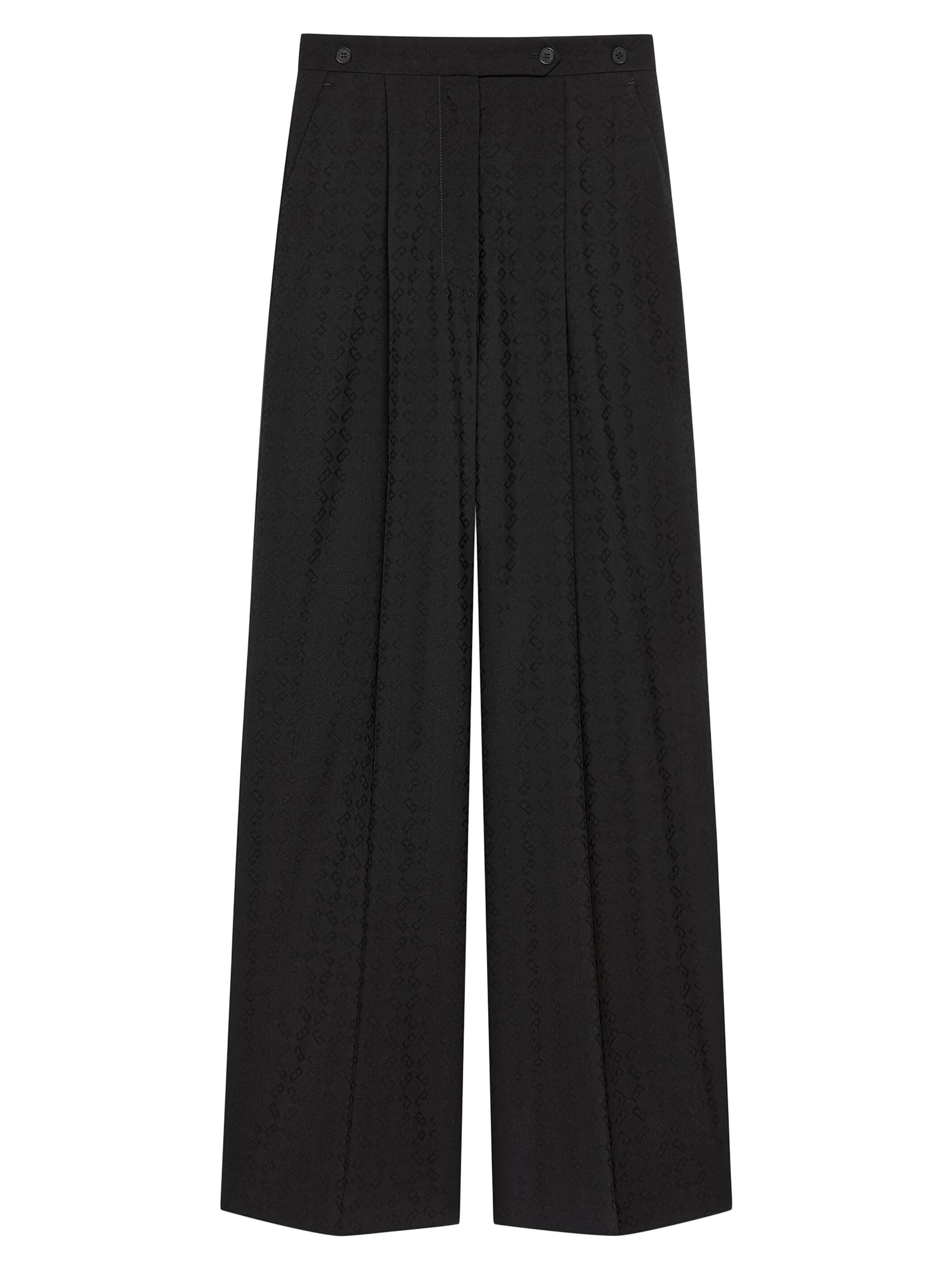 Givenchy Women's Pleated Pants in Monogram 72 Jacquard - Black