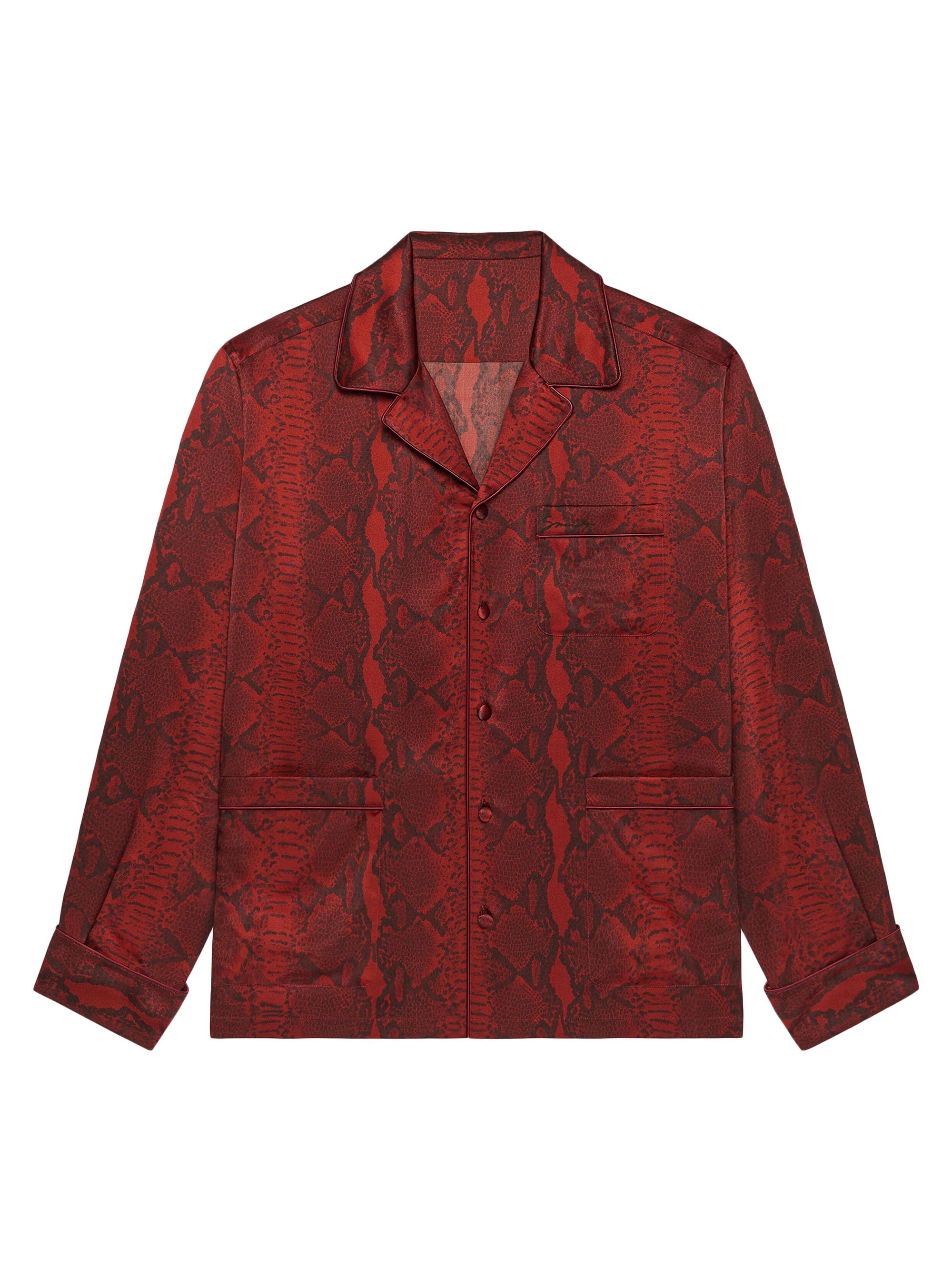 Givenchy Men's Pyjamas Shirt in Python Print Silk - Dark Red