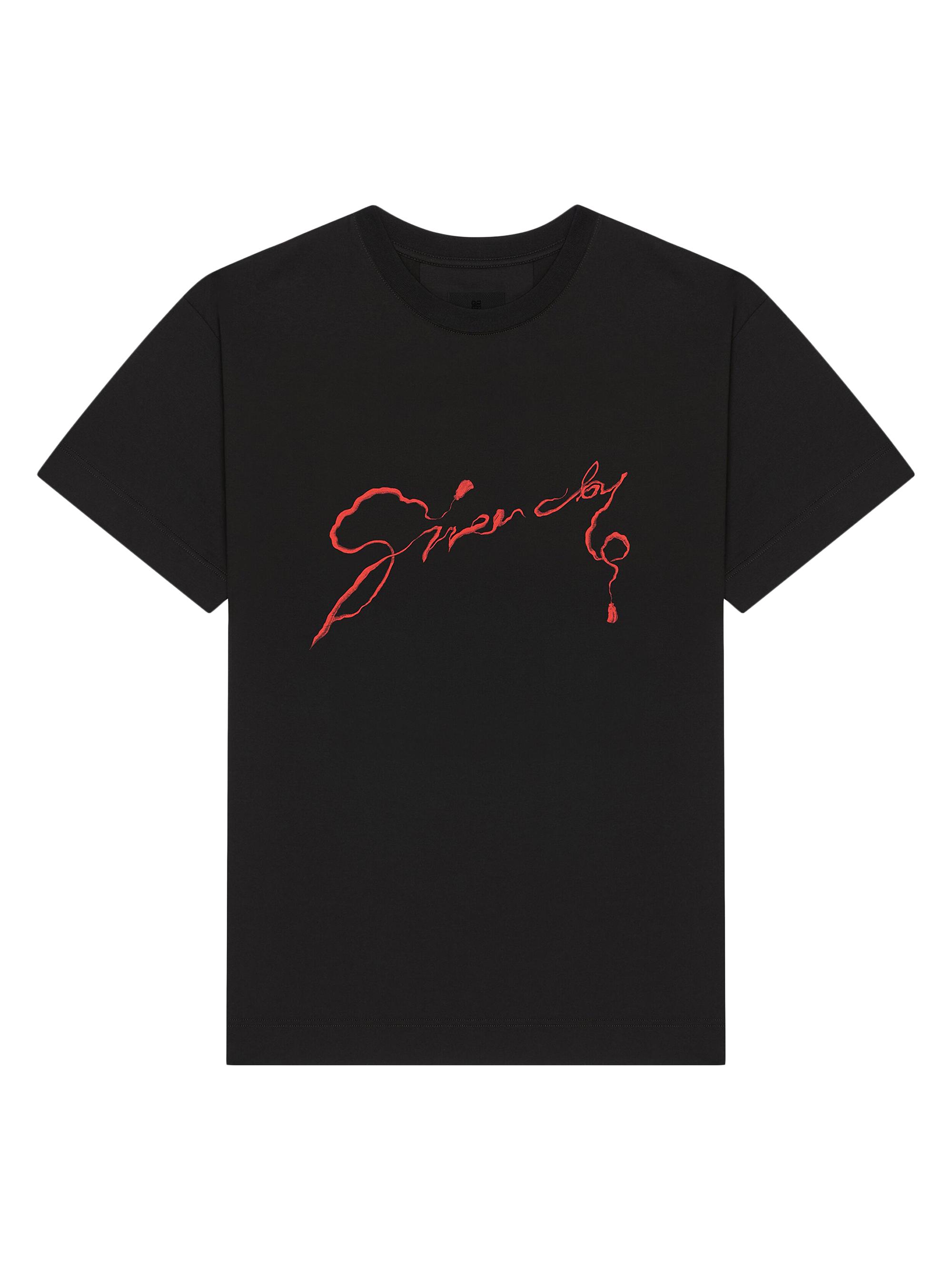 Givenchy Men's T-Shirt in Cotton with Chandelier and Snake Print - Black