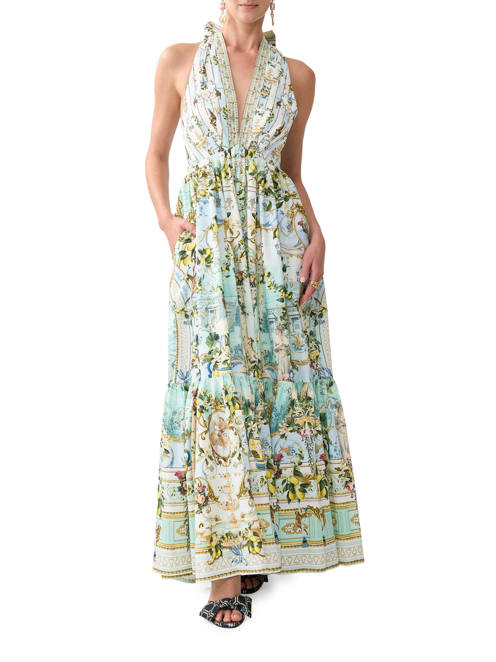 free people everything and more maxi dress FREE PEOPLE Maxi BLUEBELL Patchwork Tiered Dress – Silver Accents