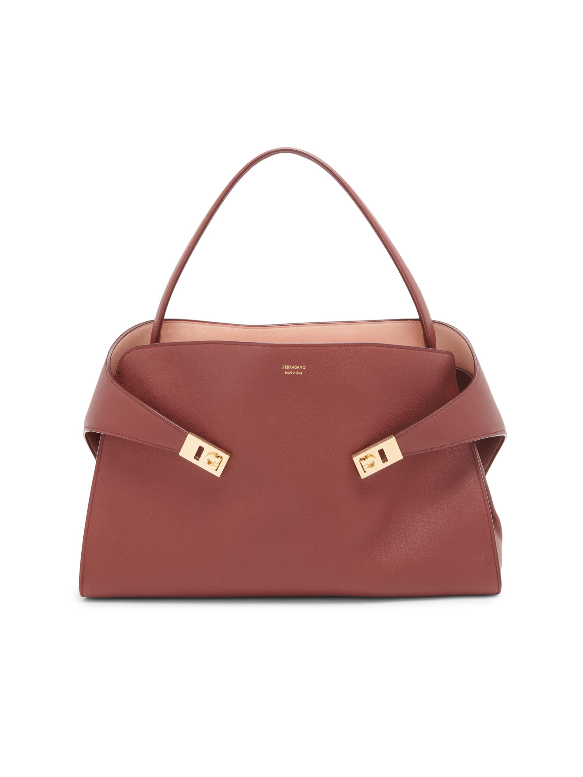 FERRAGAMO Women's Hug Leather Shoulder Bag - College Red - Women's Bags