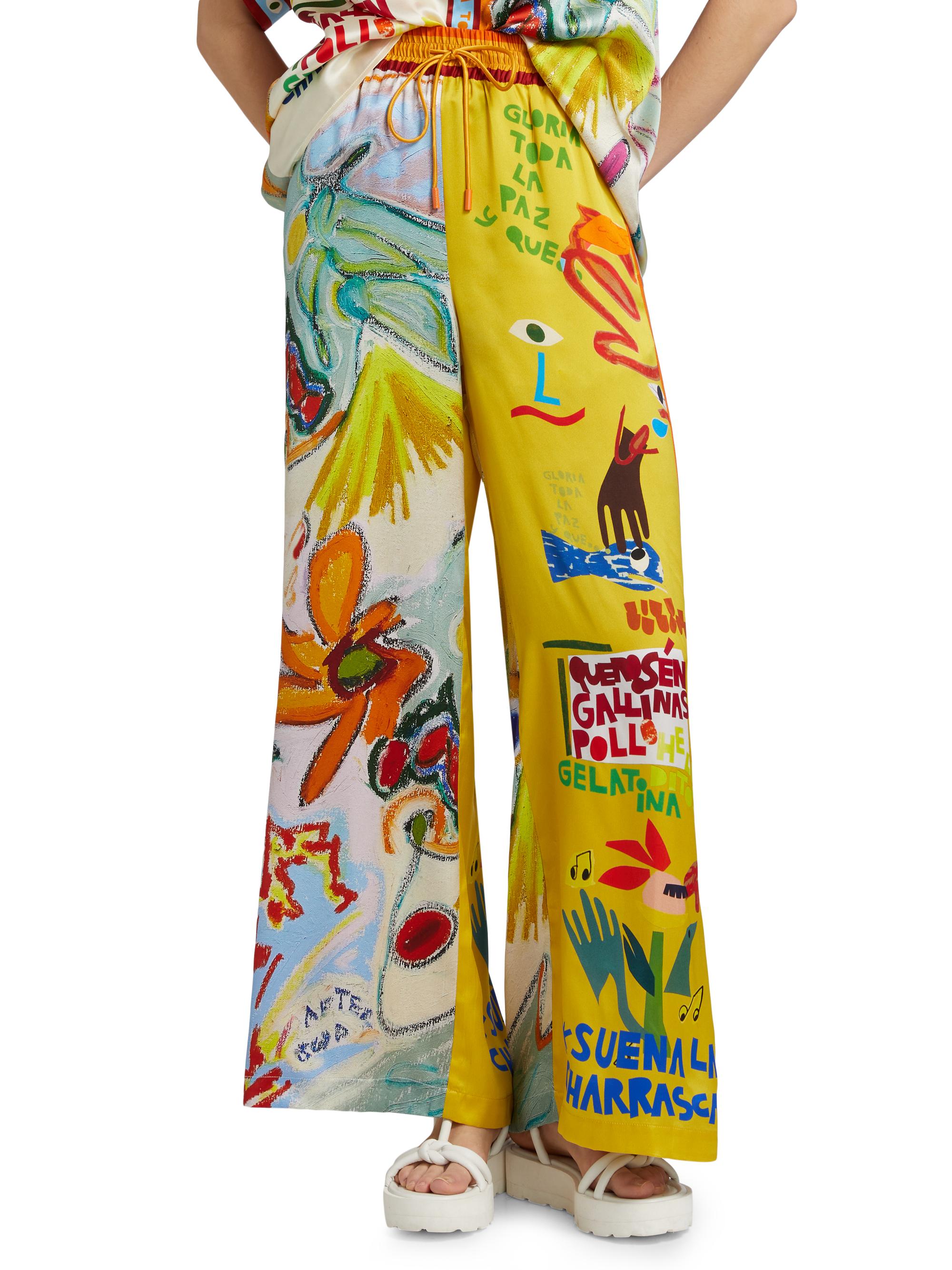 Almais La Charrasca Printed Silk Wide-Leg Pants | Saks Fifth Avenue
