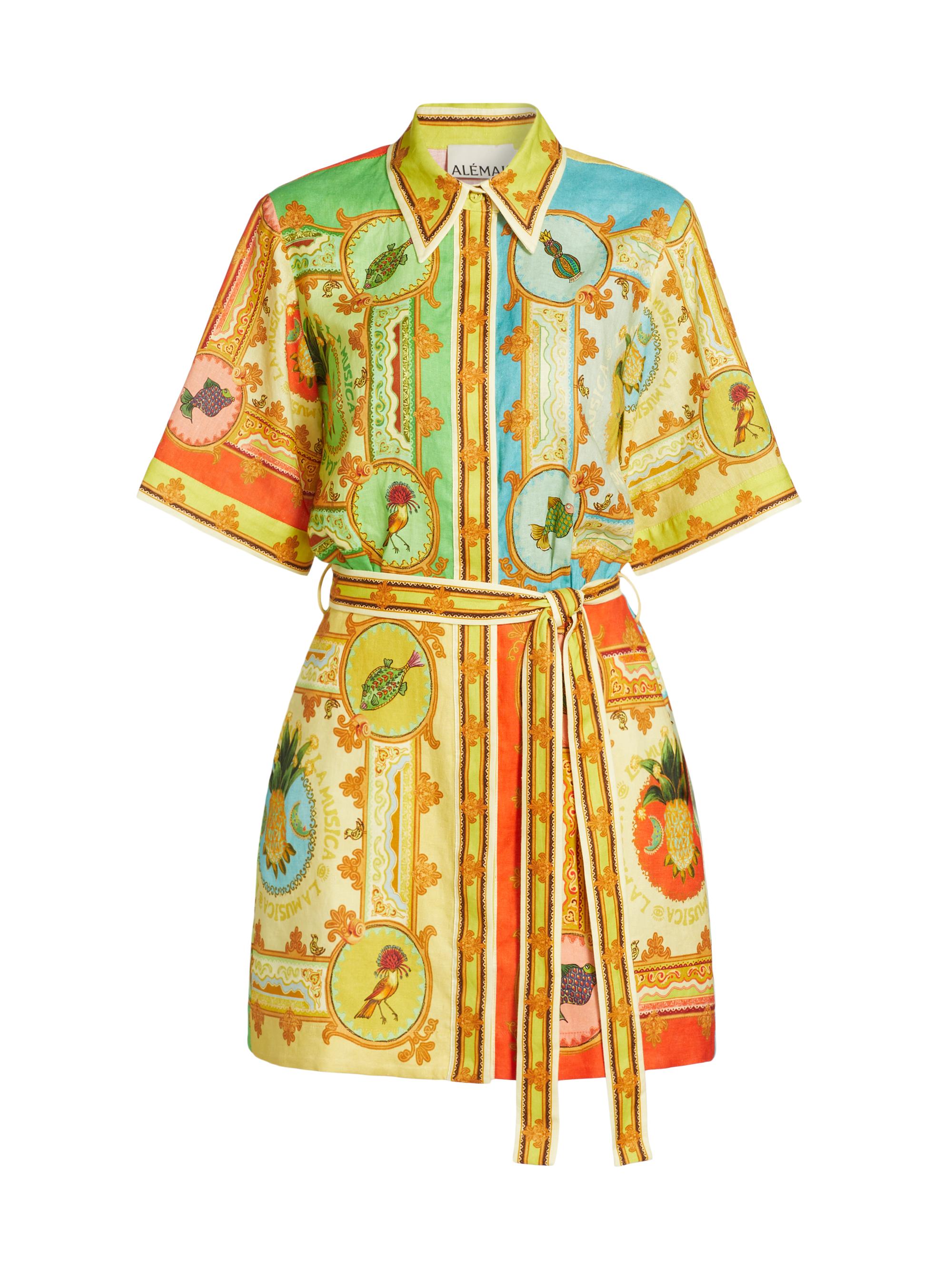 ALEMAIS Women's La Musica Printed Linen Minidress