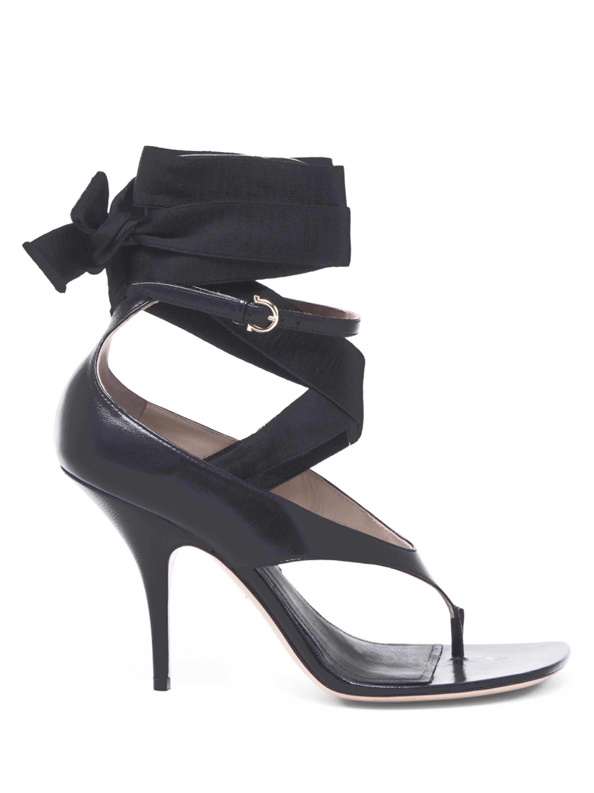 FERRAGAMO Leliu 95MM Ribbon Ankle-Wrap Sandals | Saks Fifth Avenue