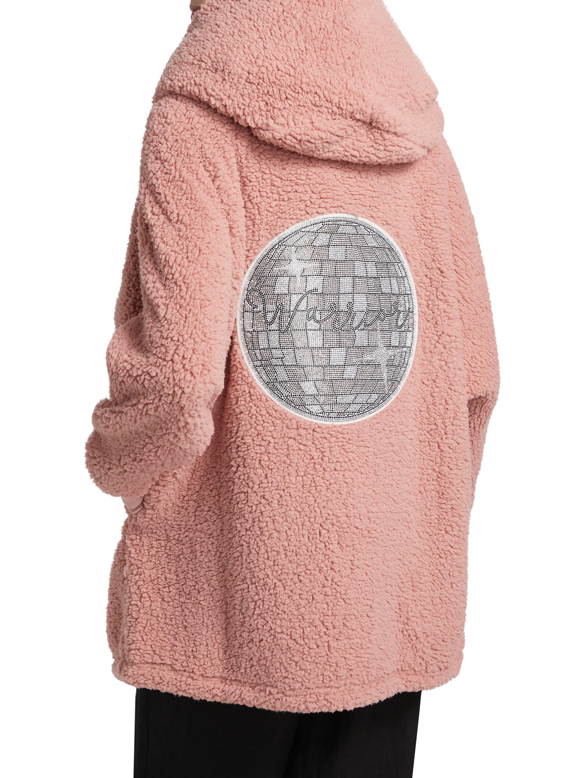 By Jill Martin Women's The Best Lounger In The World Embellished Warrior Sherpa Hooded Jacket - Romantic Rose
