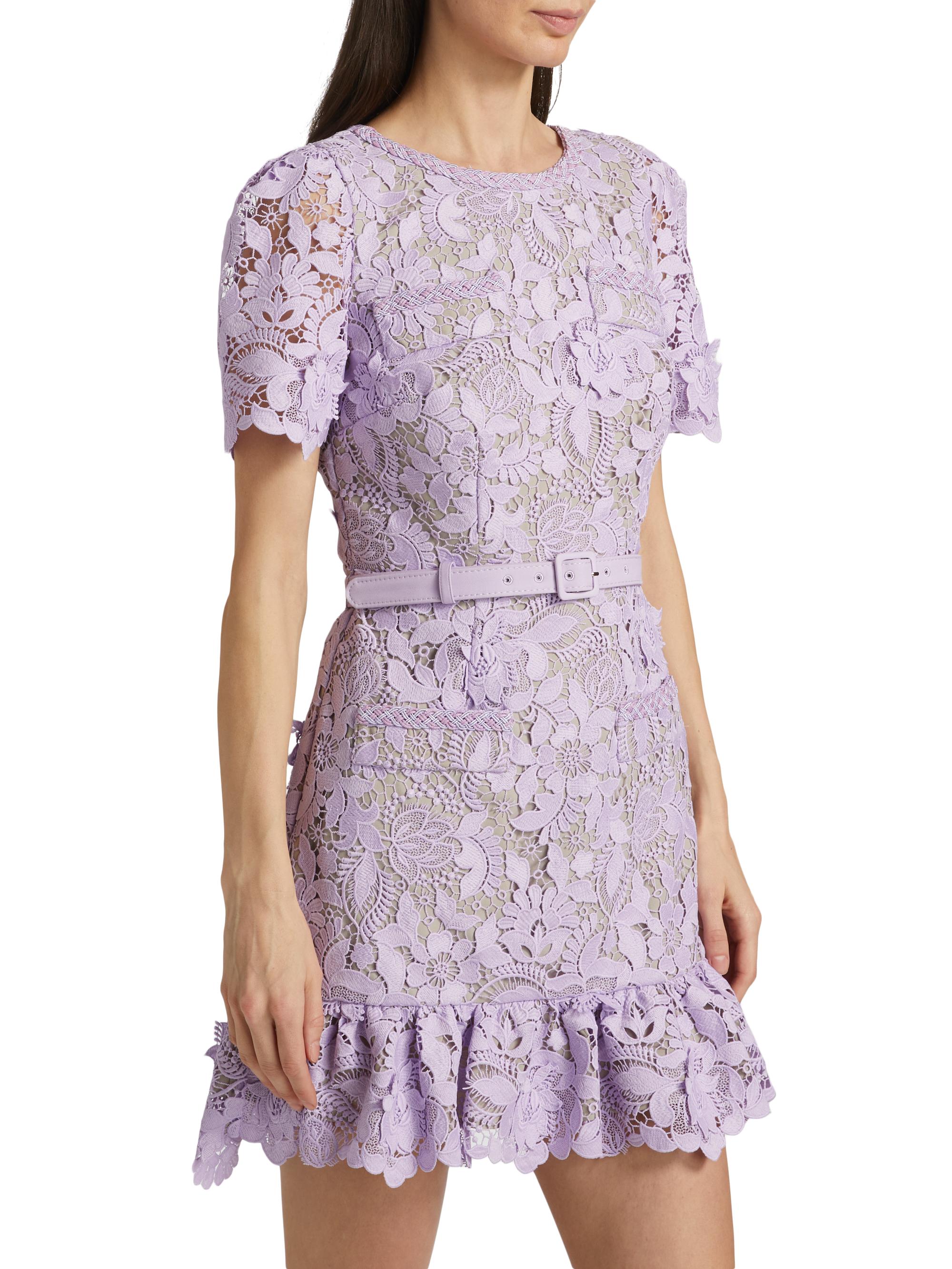 Milly Garden Lace Flounce Minidress | Saks Fifth Avenue