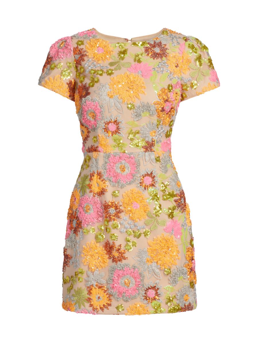 Milly Rowen Floral Blossom Sequined Minidress | Saks Fifth Avenue