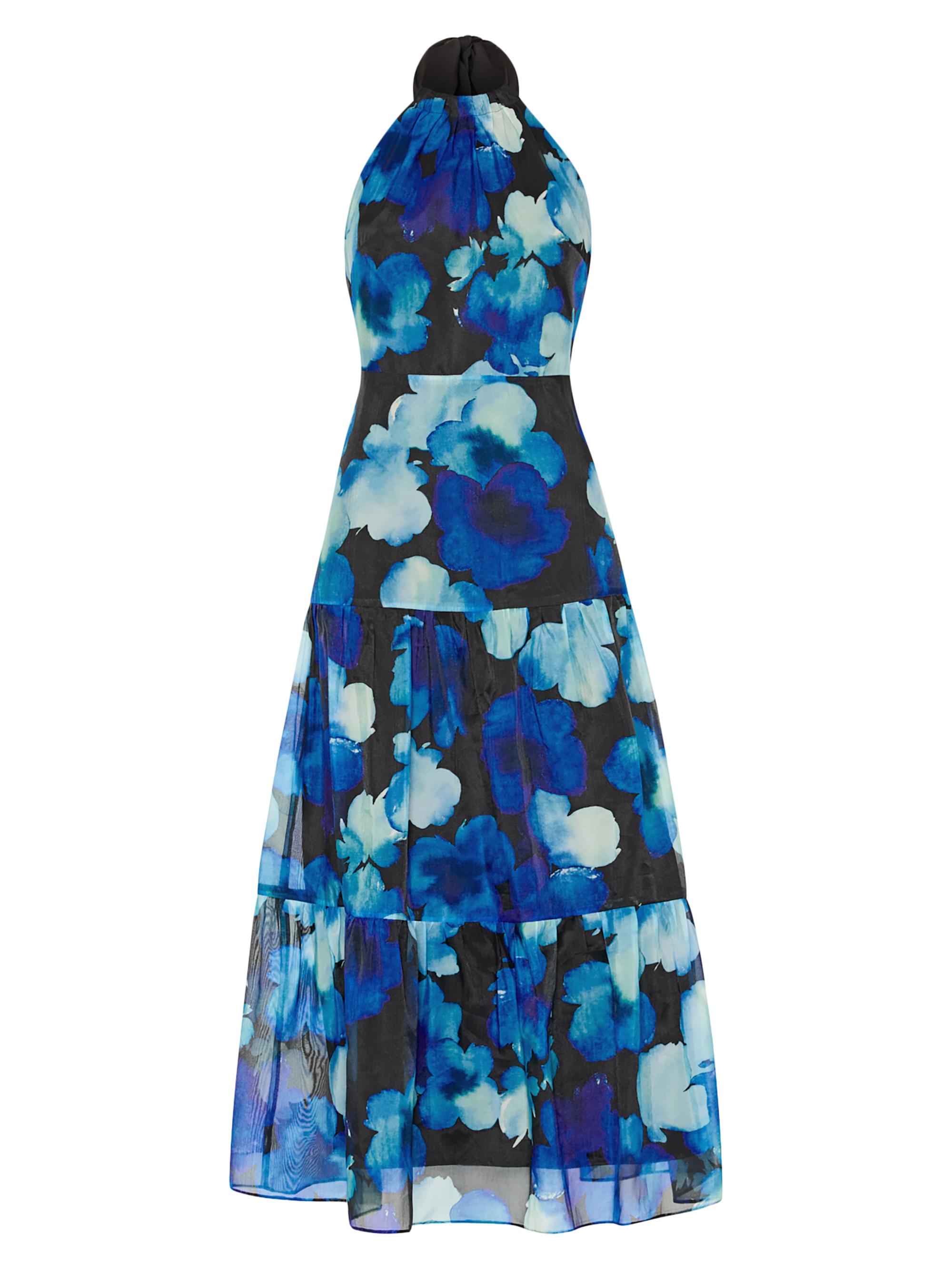 Milly Women's Hayden Watercolor Floral Organza Dress - Blue Multi