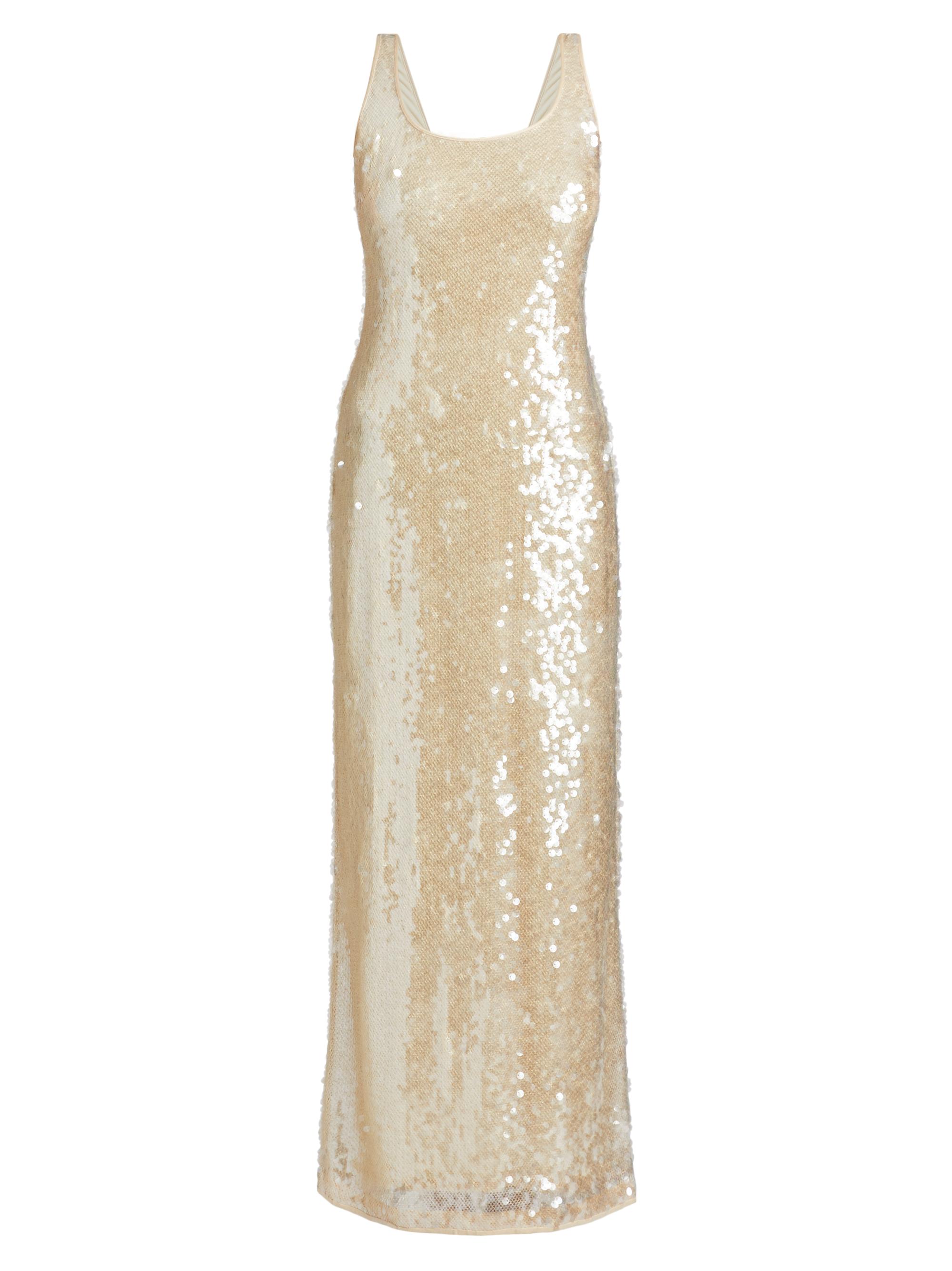 Milly Women's Tatum Shimmer Sequined Tank Gown - Yellow