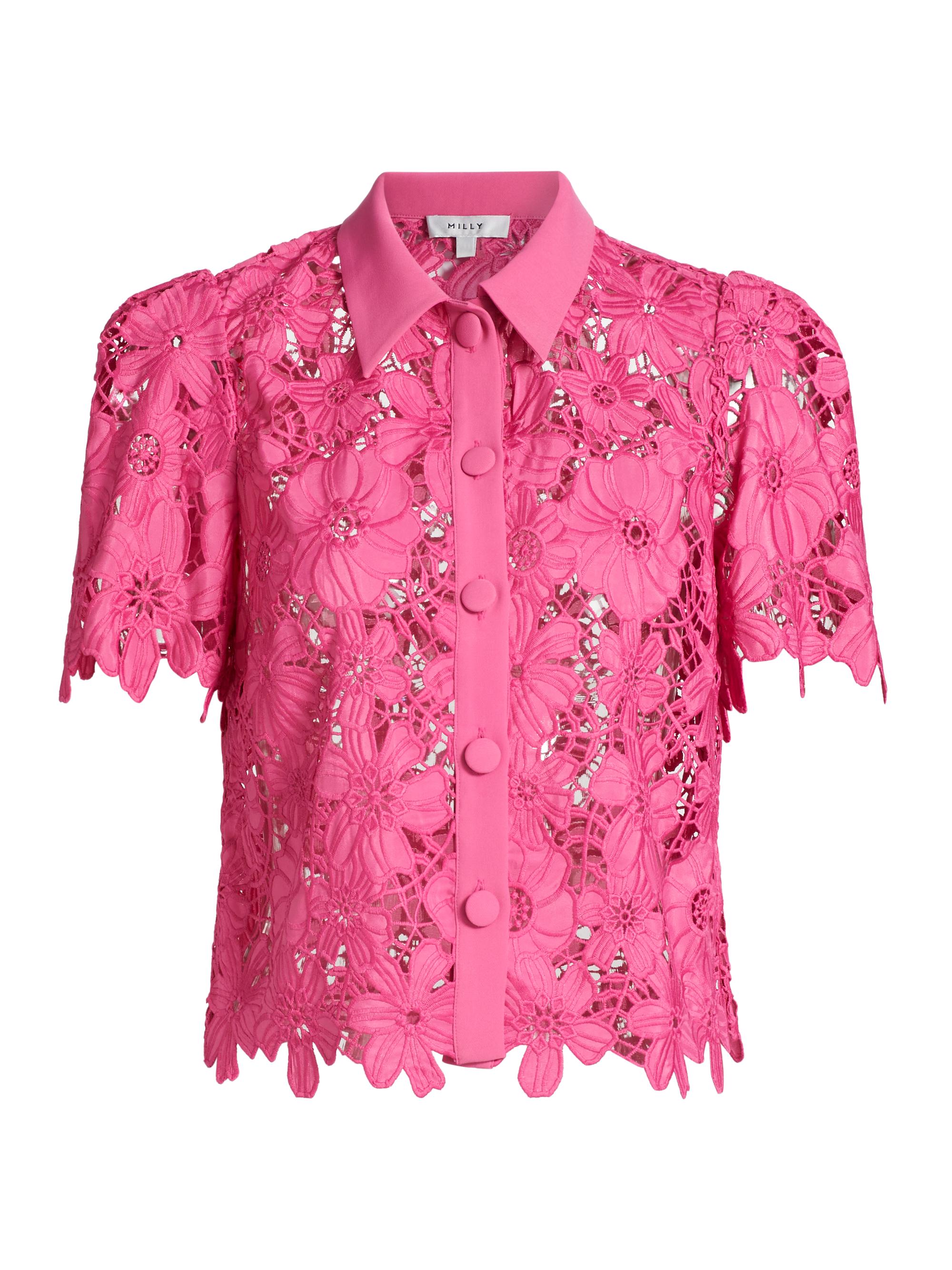 Milly Addison Roja Lace Top | Saks Fifth Avenue