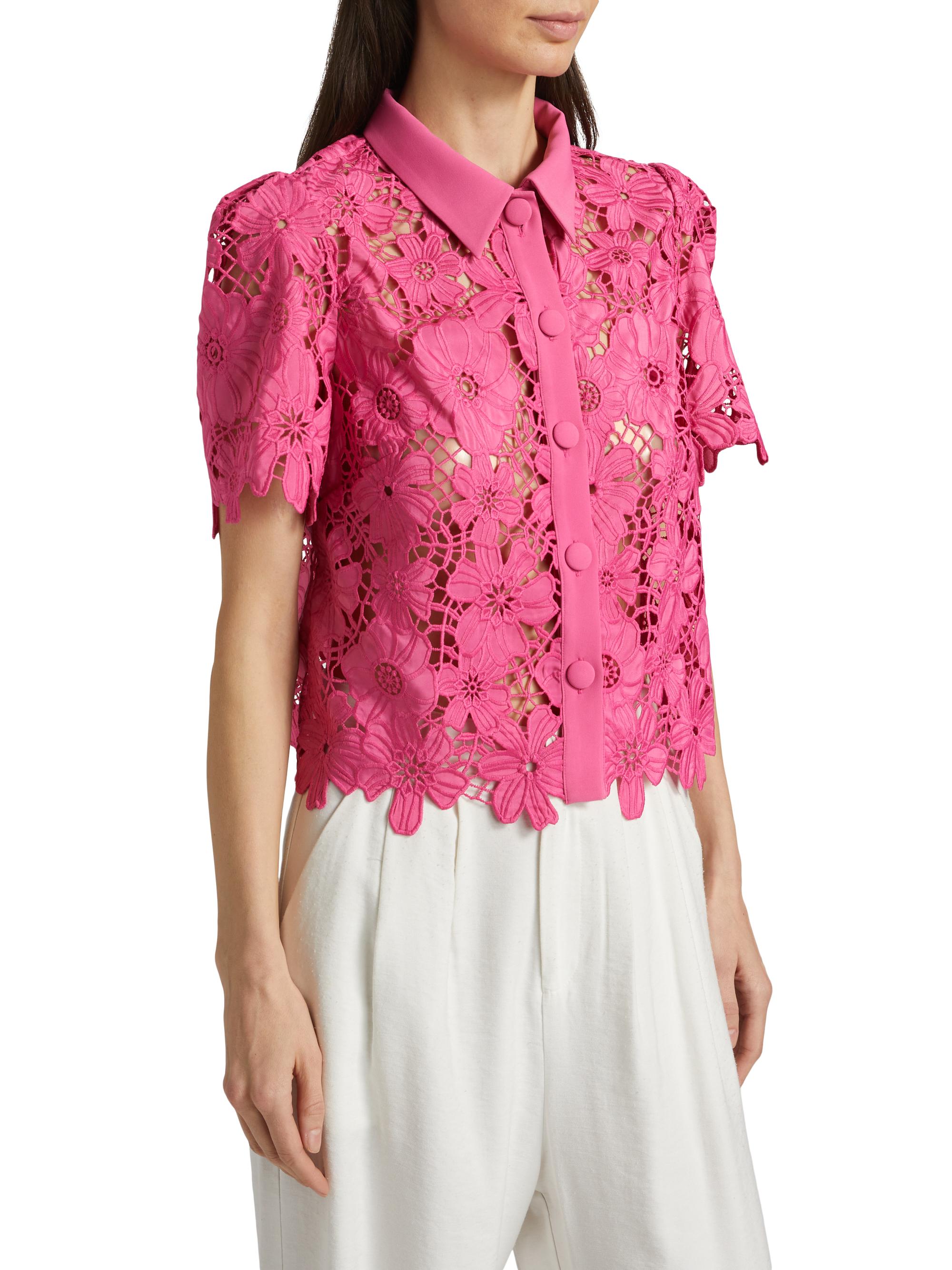 Milly Addison Roja Lace Top | Saks Fifth Avenue