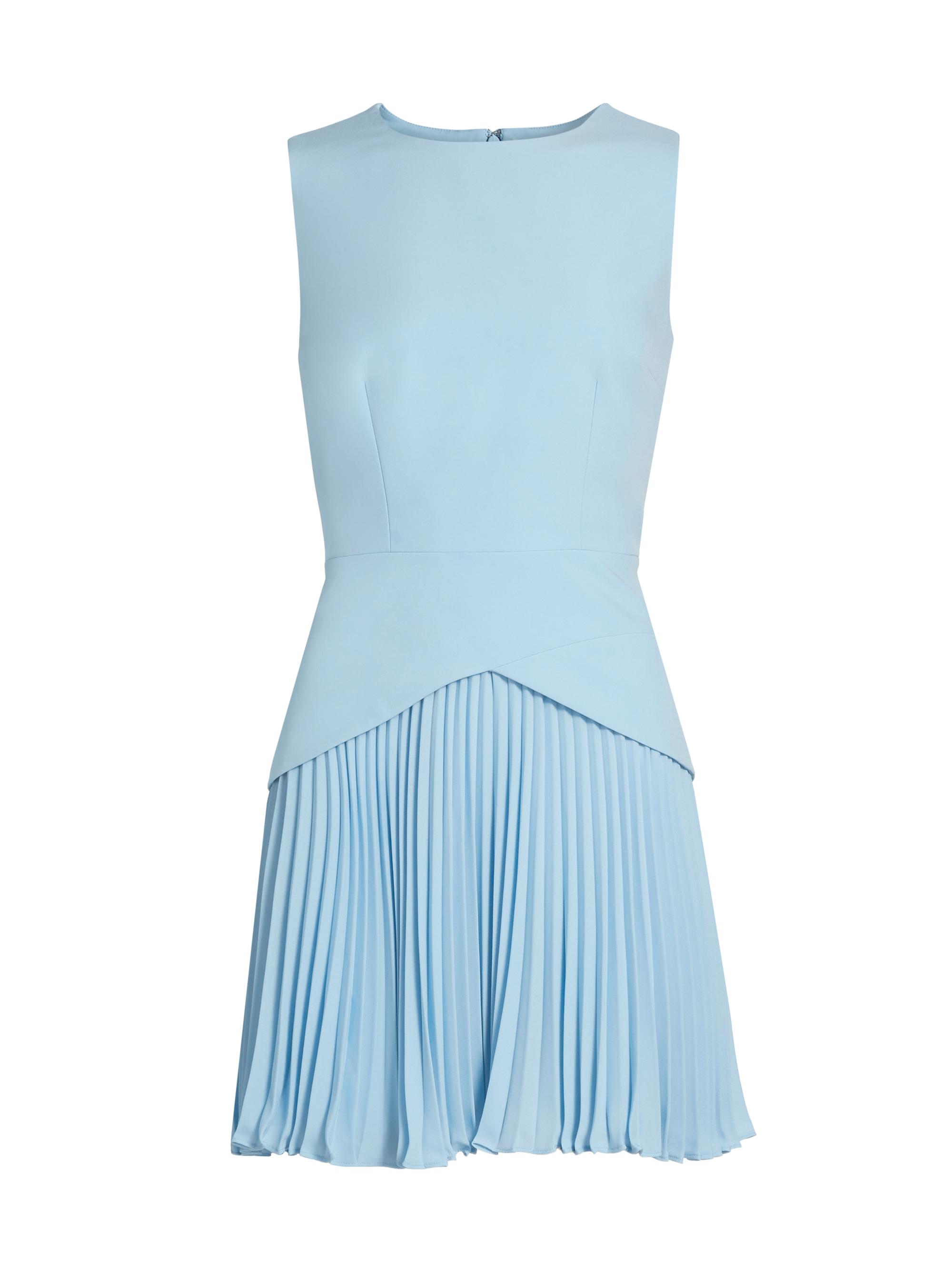 Milly Women's Haddy Plissé Dropped Waist Minidress - Blue