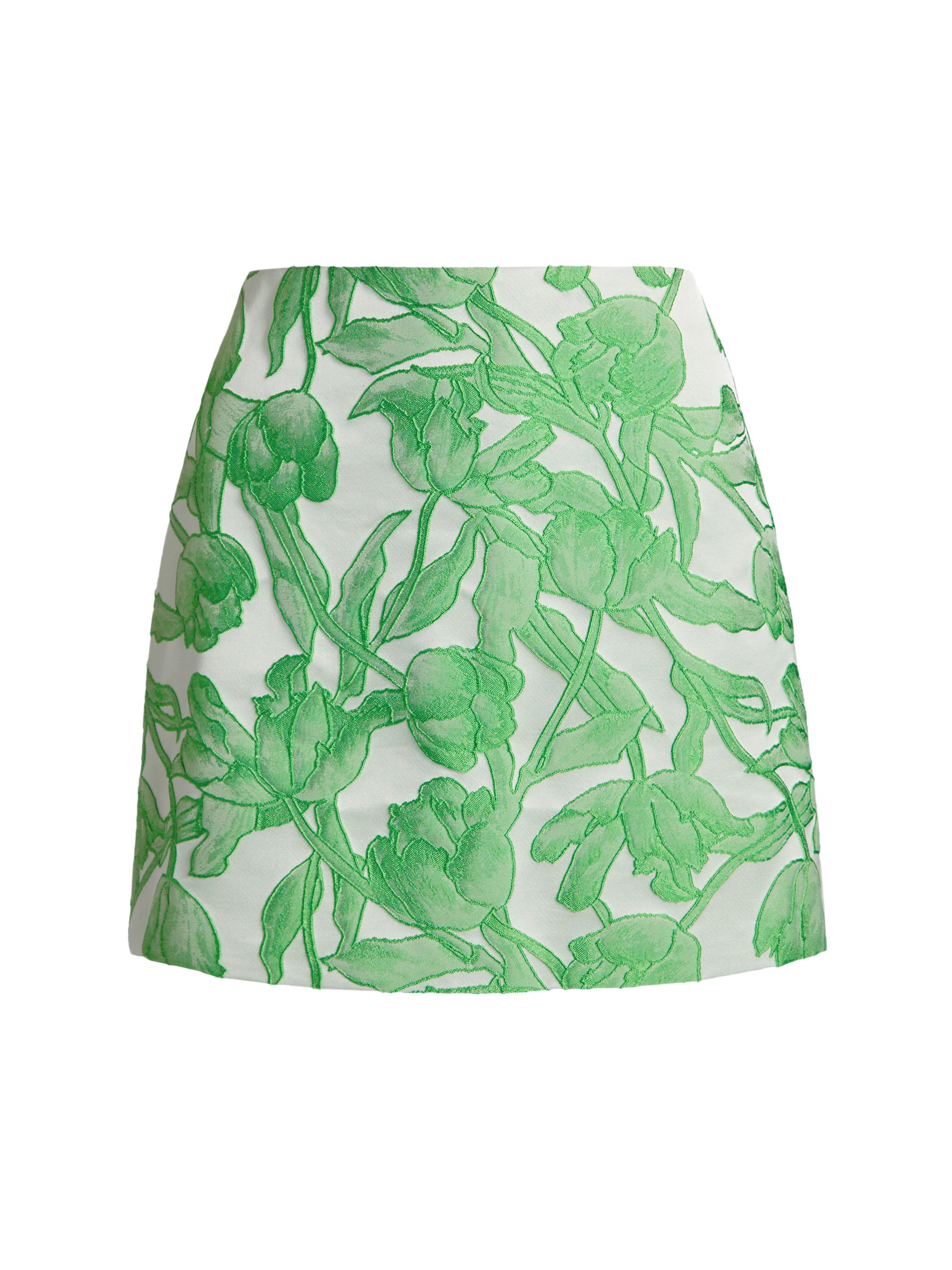 Milly Women's Tulip Jacquard Miniskirt - Green Multi