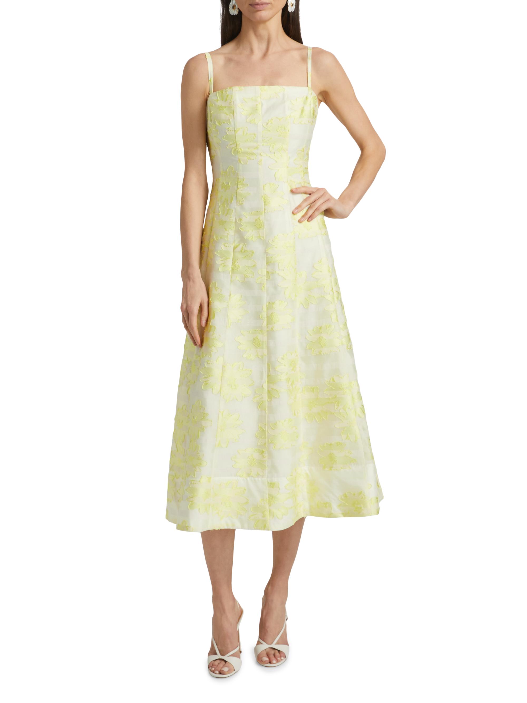 Milly Women's Floral Fil Coupe Cocktail Dress - Yellow - Size 0