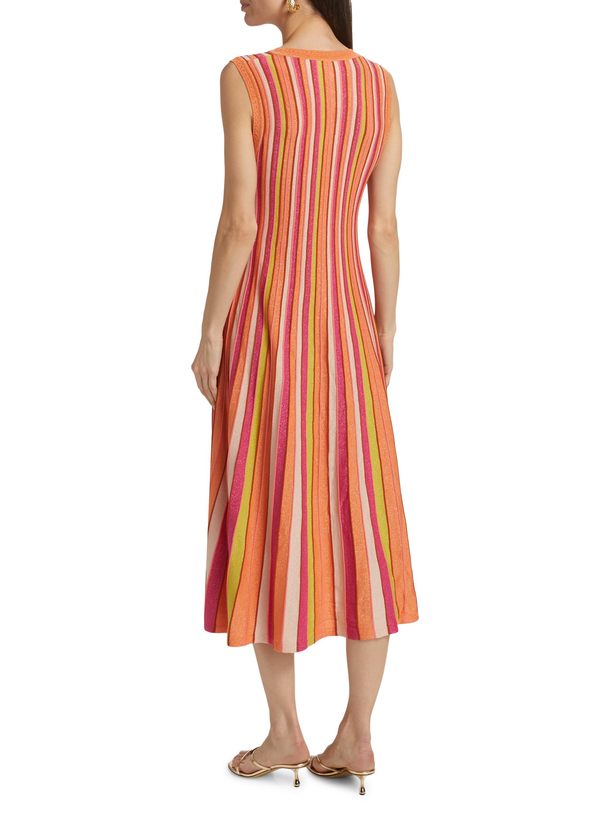Abstract Stripe Sleeveless Midi Dress main image 0