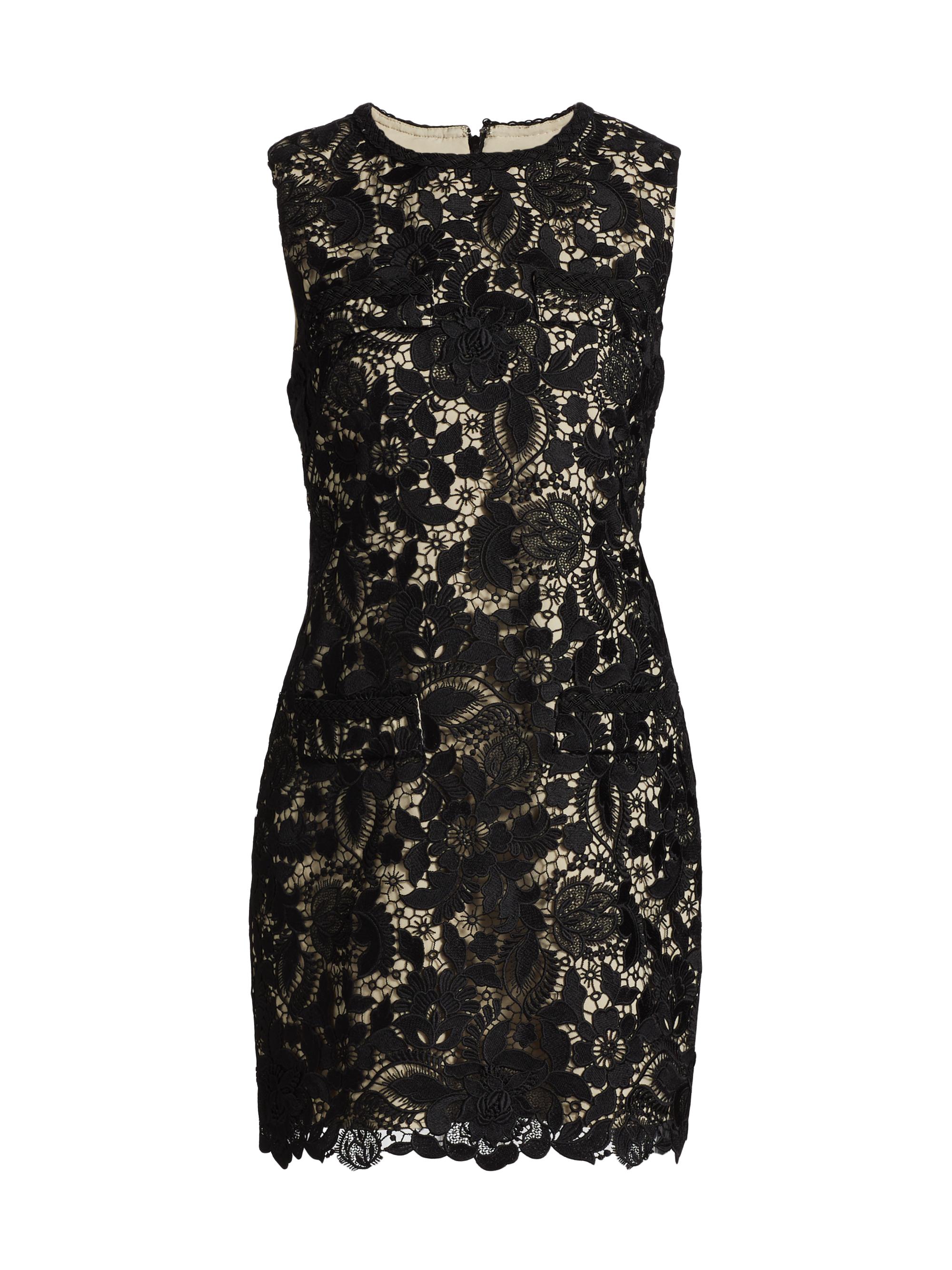Milly Women's Garden Lace Sheath Minidress - Black