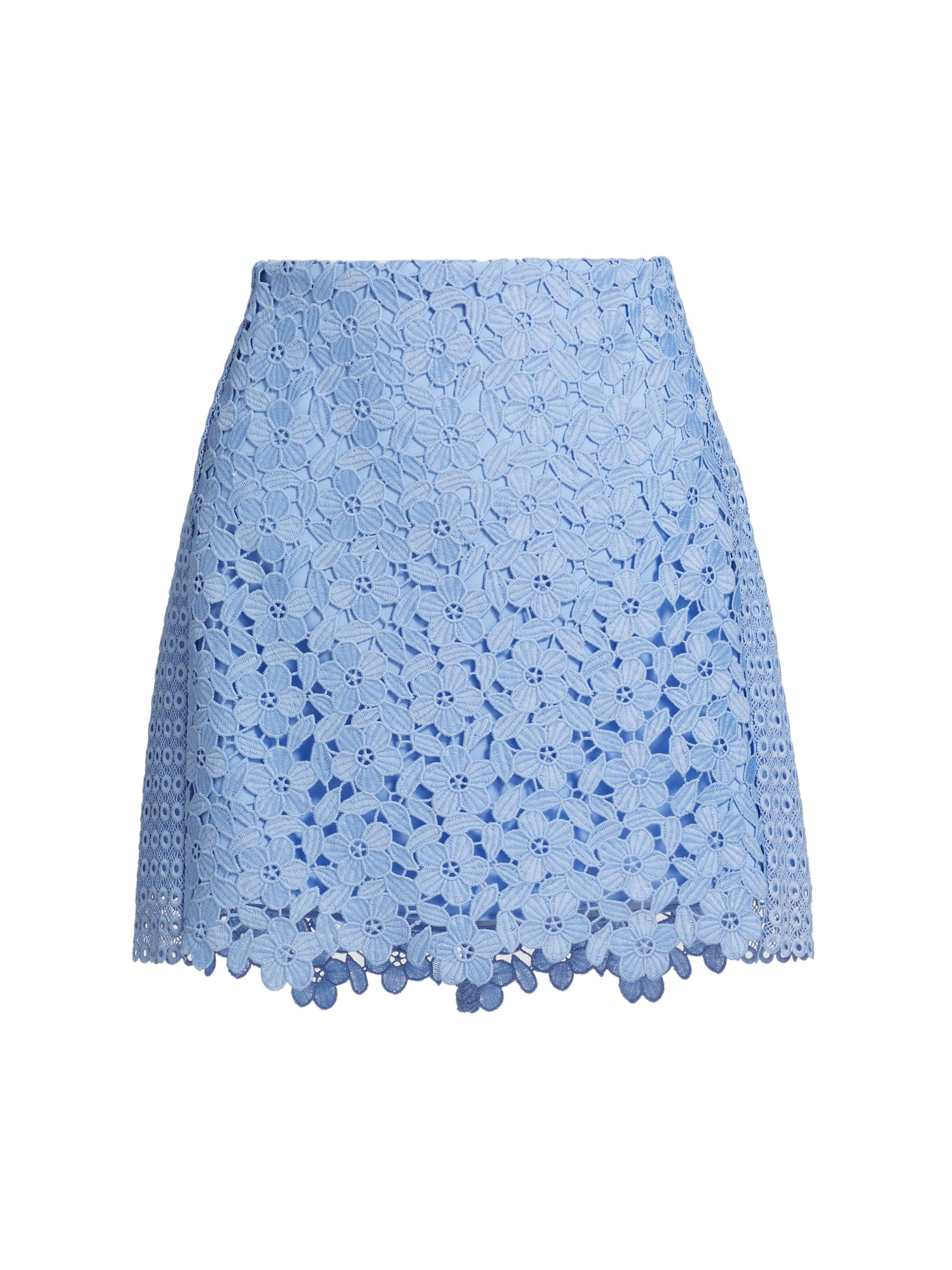 Milly Women's Laura Geometric Floral Shift Miniskirt - Sky Blue