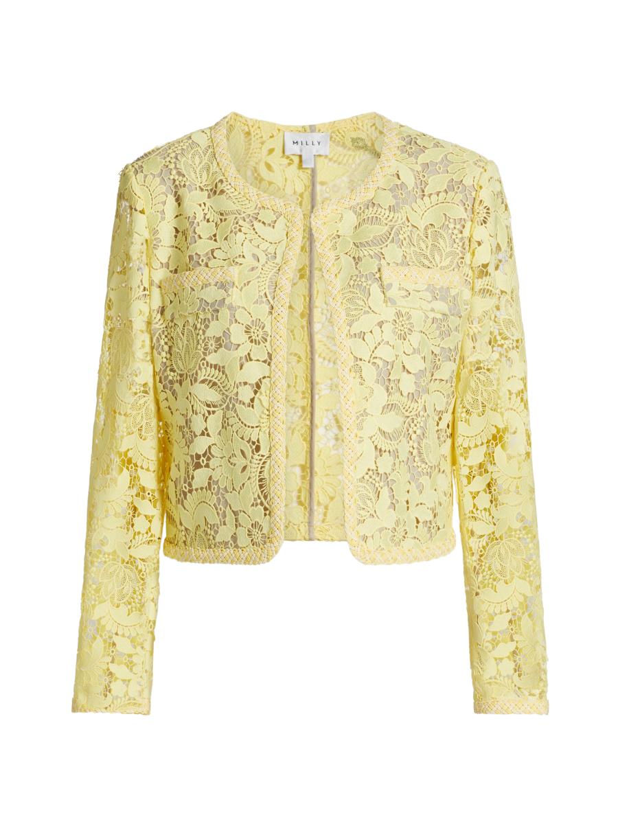 Milly Women's Garden Lace Jacket In Yellow