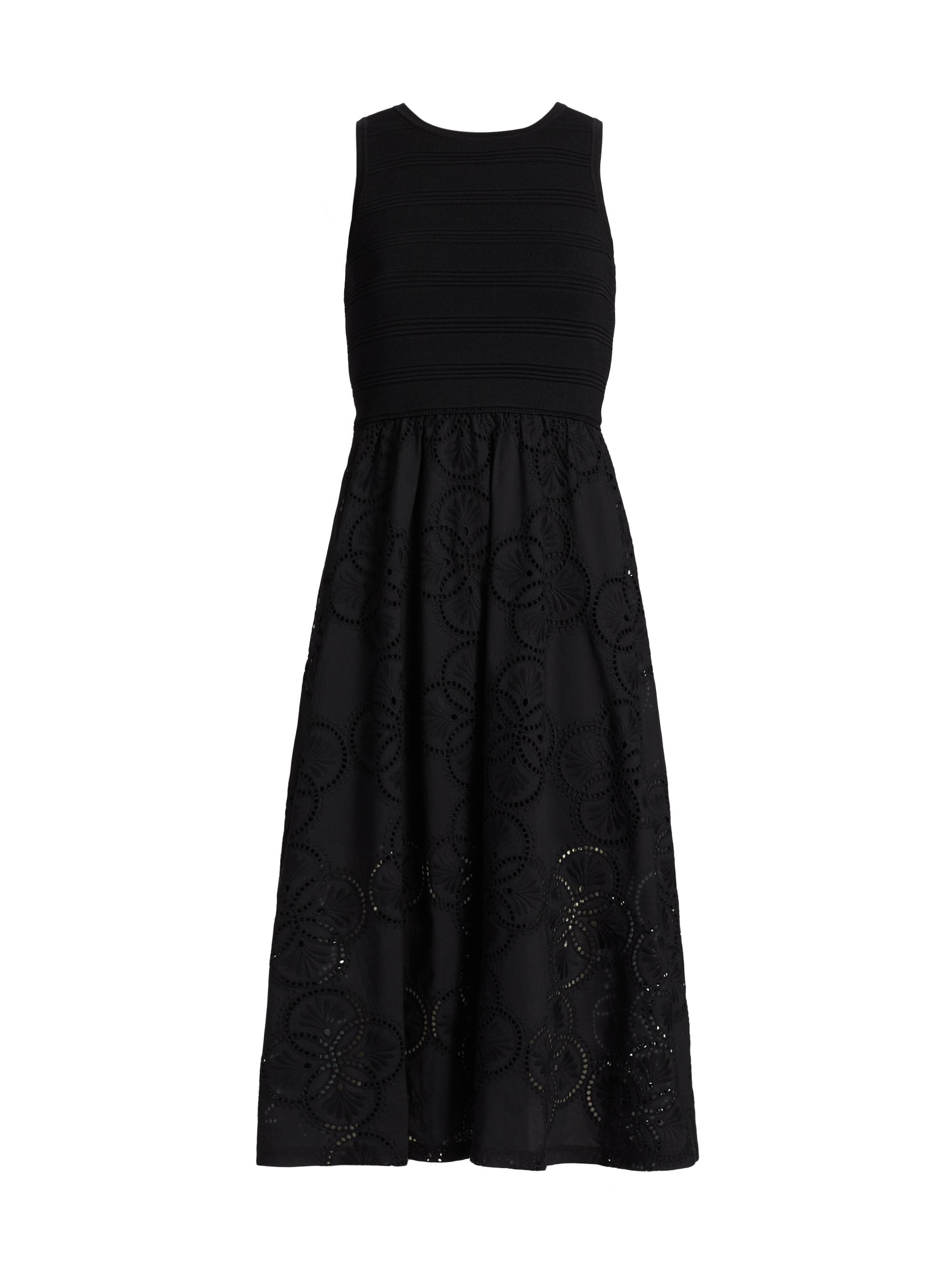 Milly Geo Eyelet Midi-Dress | Saks Fifth Avenue