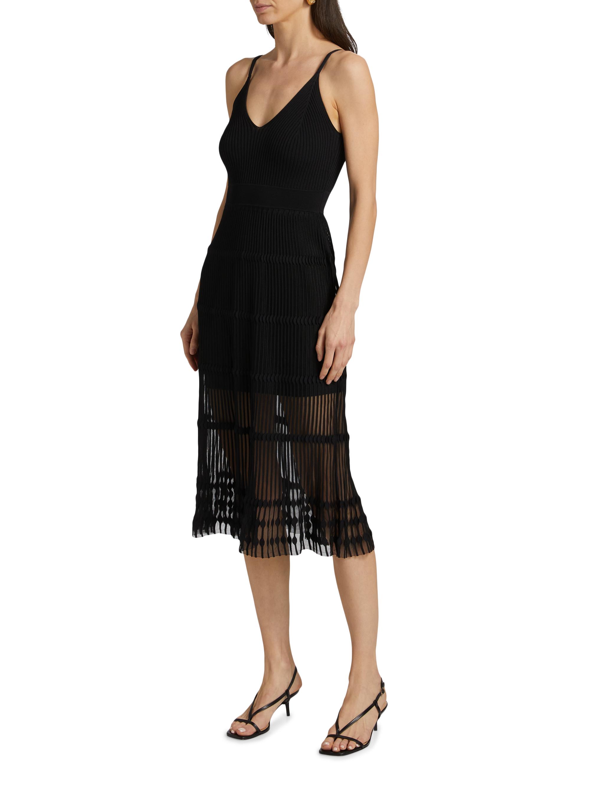 Sheer Ribbed Cami Midi-Dress