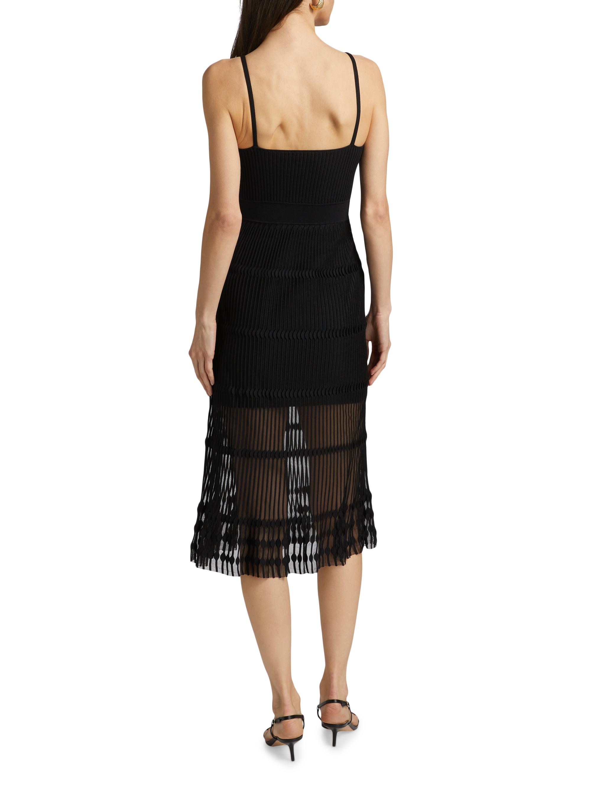 Sheer Ribbed Cami Midi-Dress