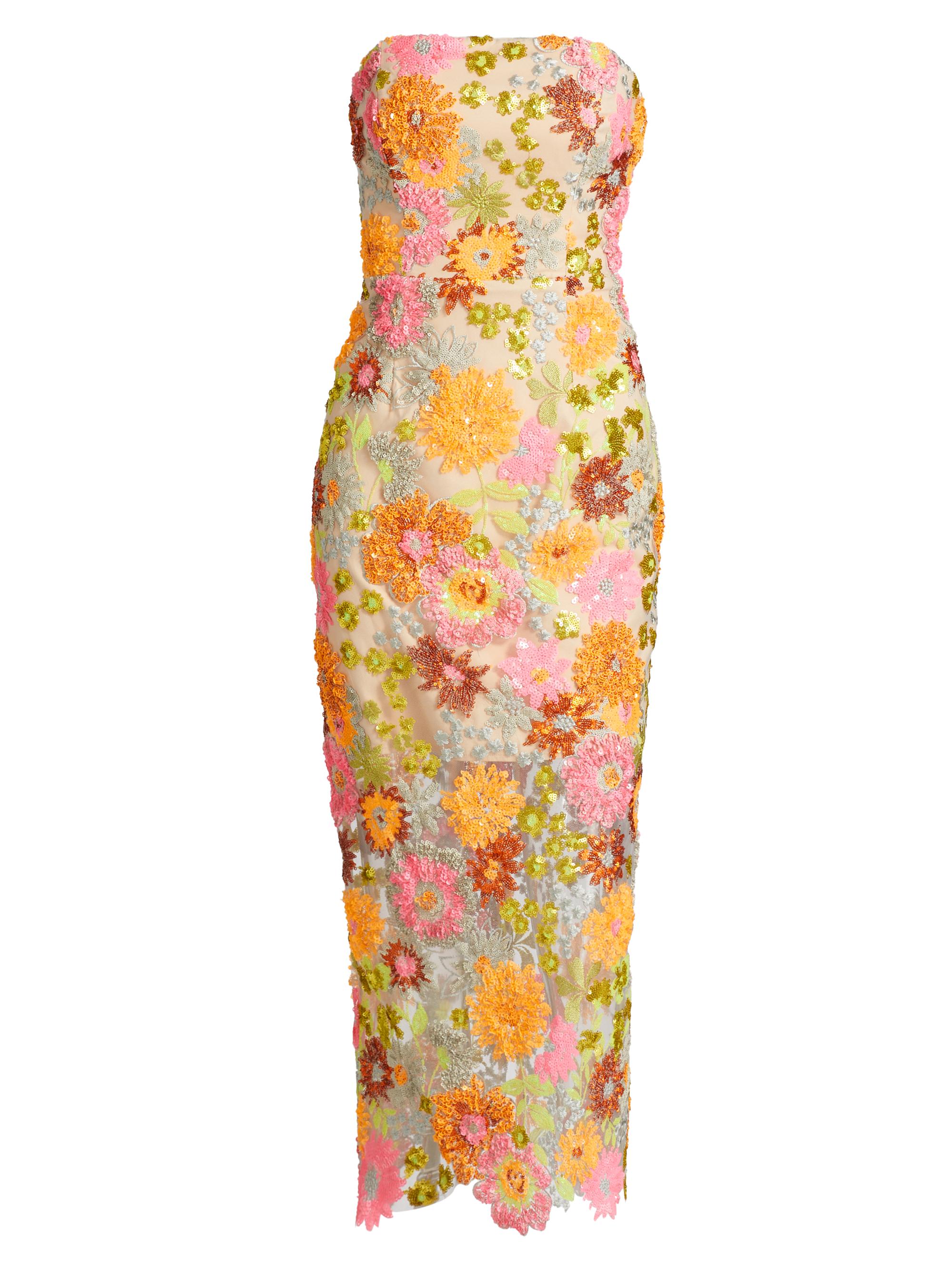 Milly Women's Kait Floral Blossom Sequin Dress - Orange Multi