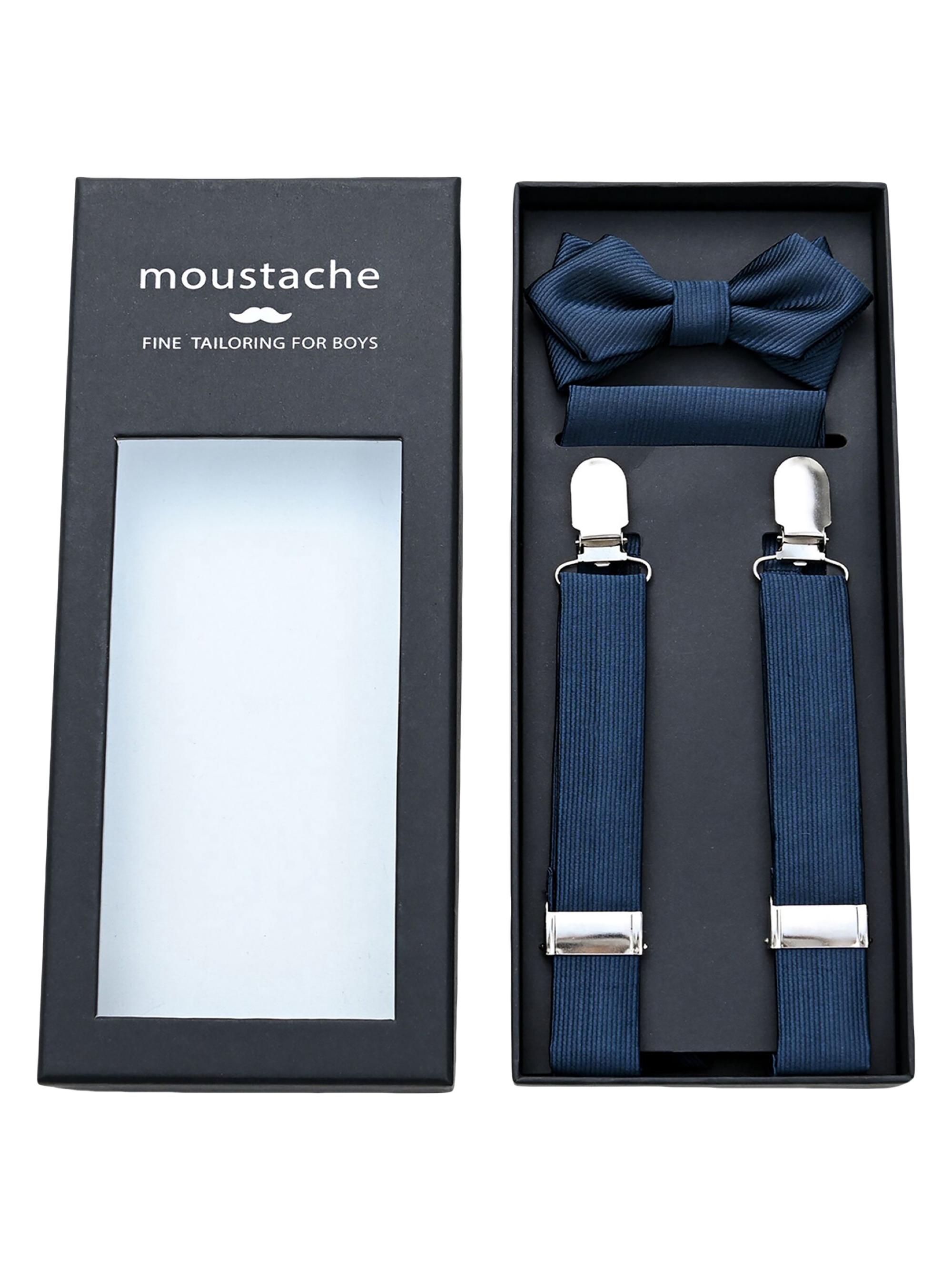 Moustache Men's Lined Suspender Set - Blue