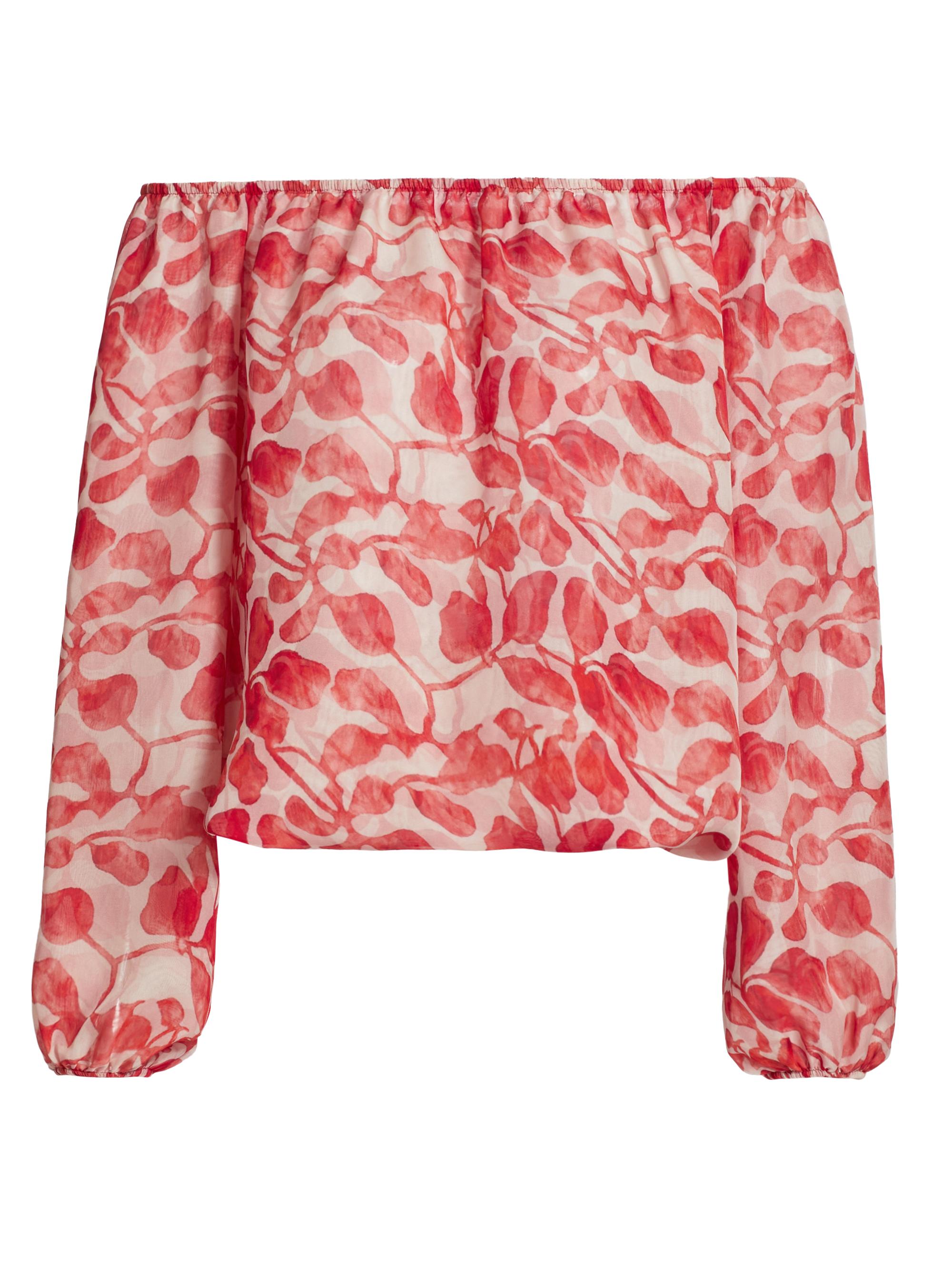 Chiara Boni La Petite Robe Women's Toru Floral Chiffon Off-The-Shoulder Top - Goa