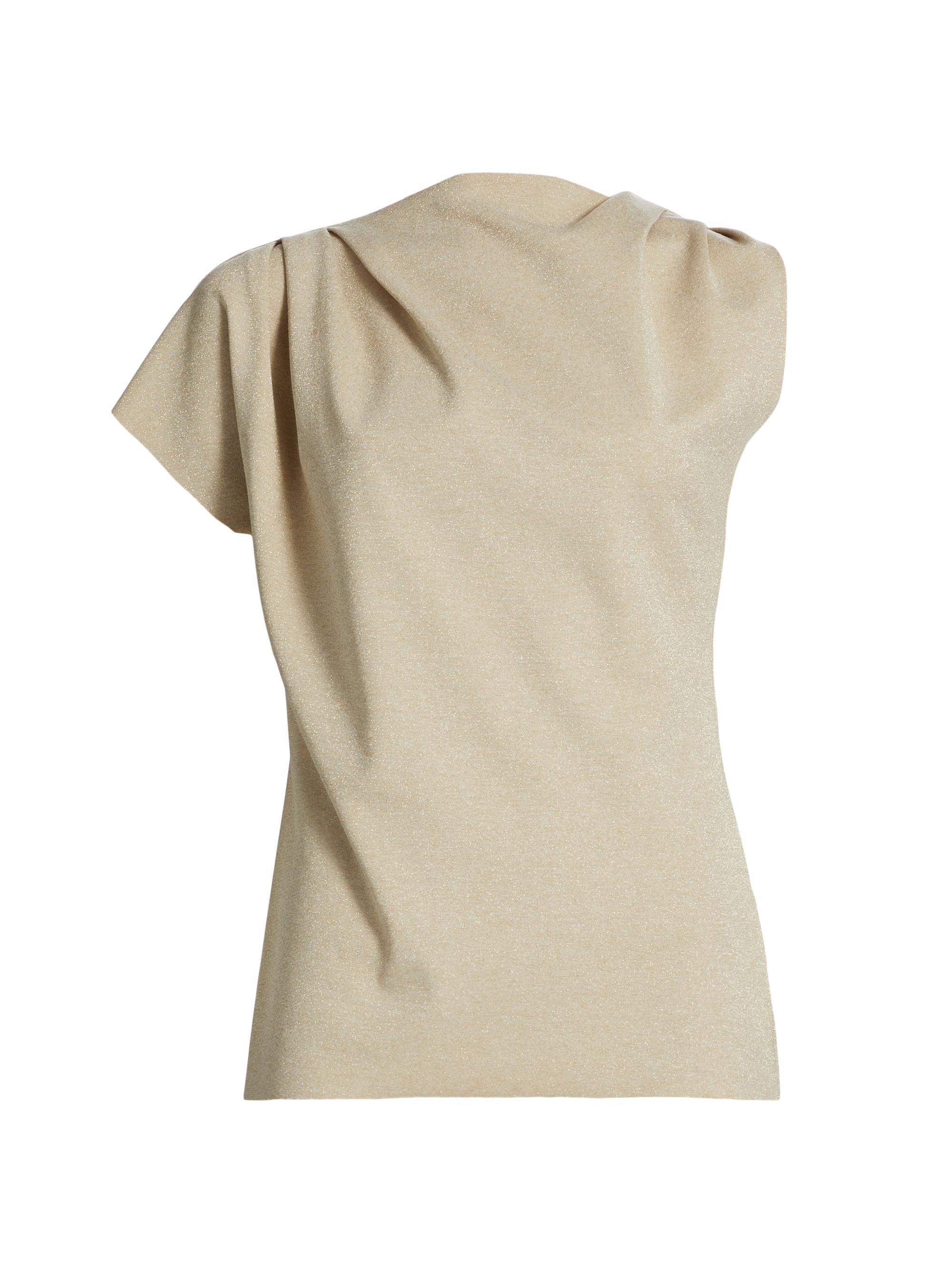 Chiara Boni La Petite Robe Women's Teruo Sugar Asymmetric Jersey Blouse - Gilded Desert