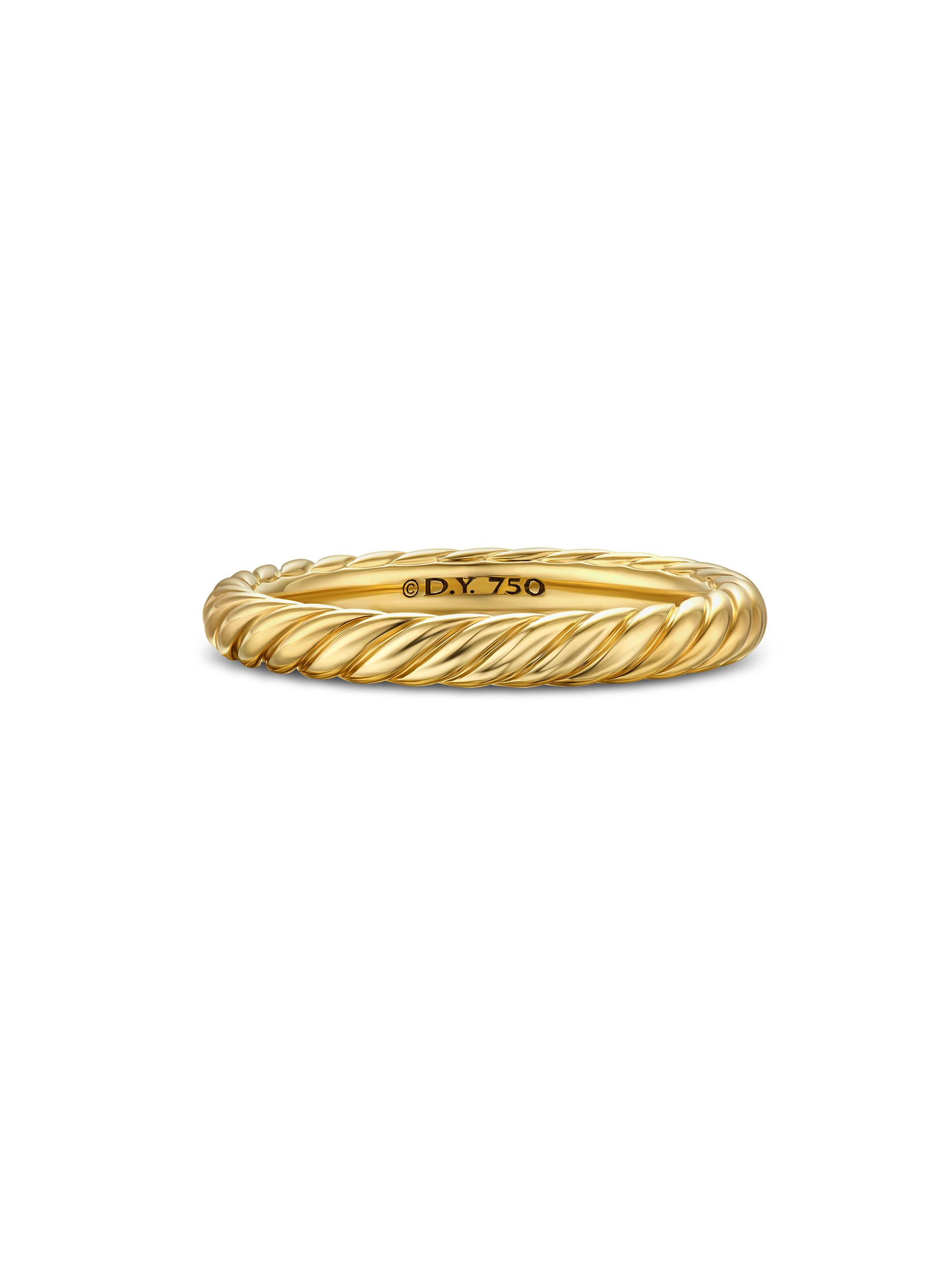 David Yurman Women's Cable Band Ring in 18K Yellow Gold, 2.8MM - Gold
