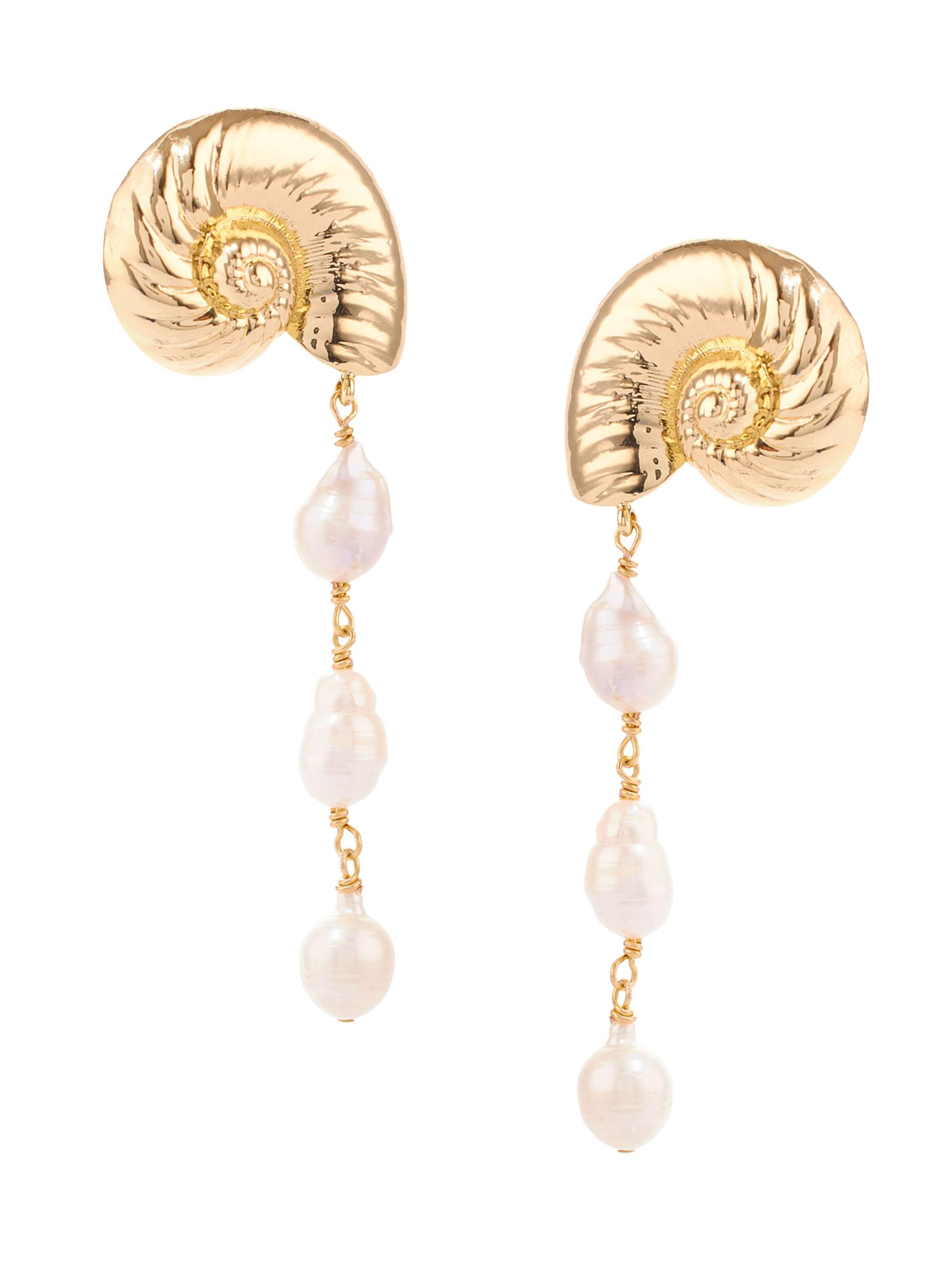 Mignonne Gavigan Women's Concha 14K-Gold-Plated & Freshwater Pearl Earrings - Gold White