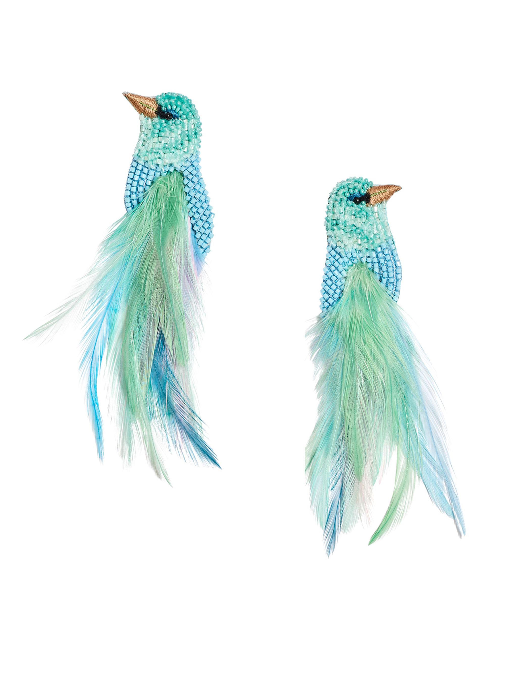 Mignonne Gavigan Women's Nina Beaded Feather Bird Drop Earrings - Blue Multi
