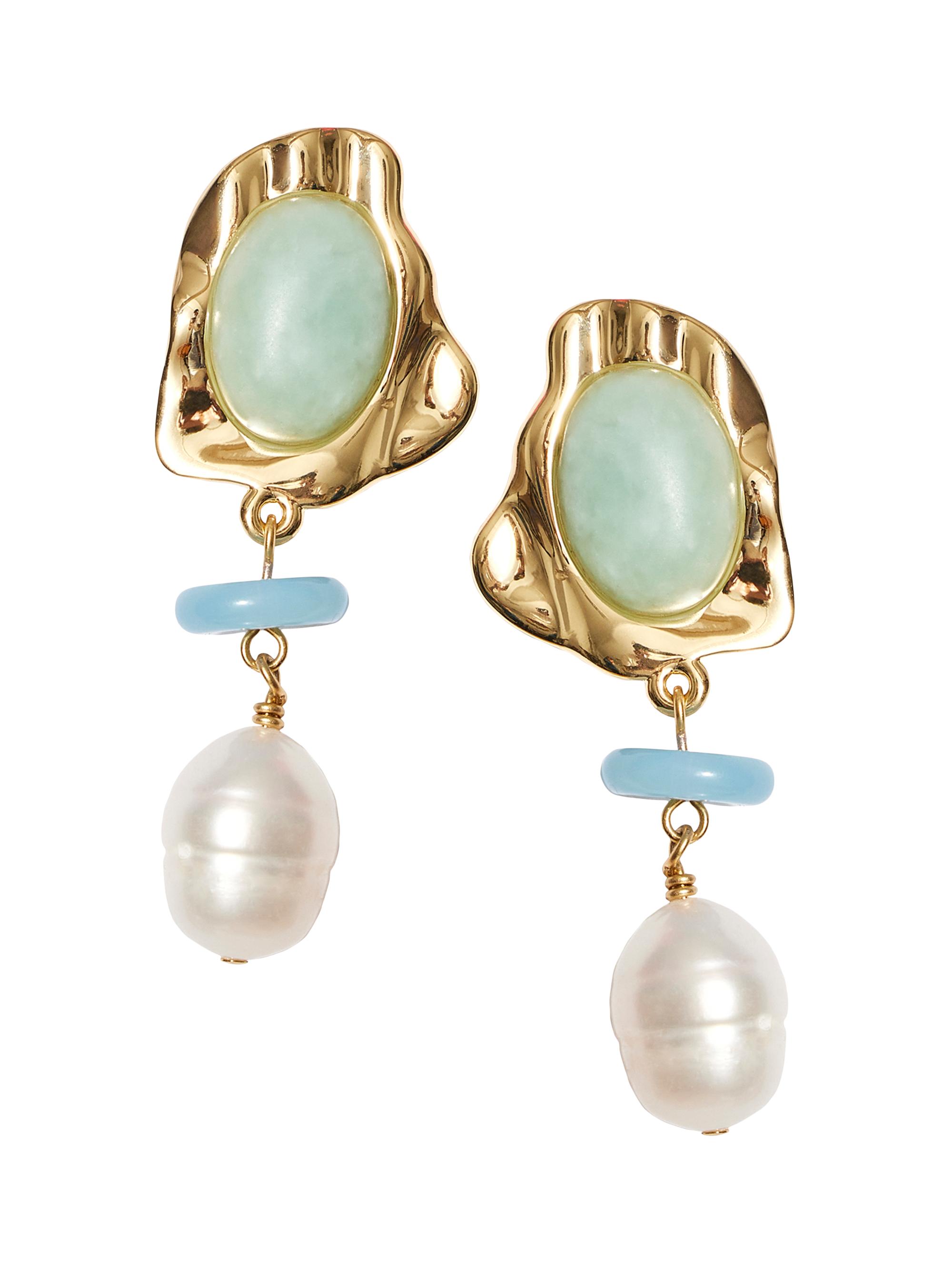 Mignonne Gavigan Women's Vida Goldtone Amazonite & Freshwater Pearl Drop Earrings - Blue Multi